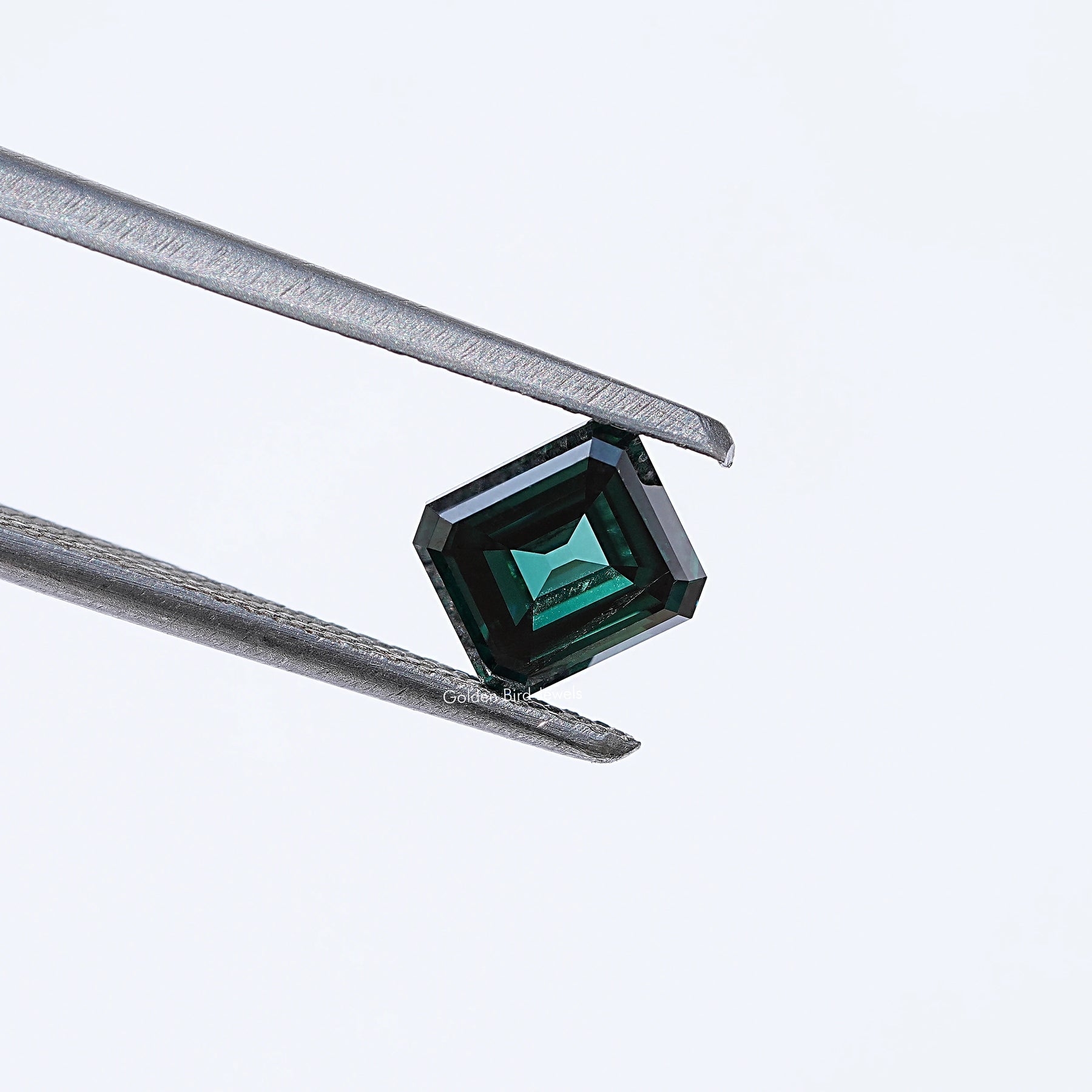 Asscher Cut Loose Moissanite in Dark Green Color
