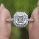 Asscher Cut Lab Diamond Halo Engagement Ring
