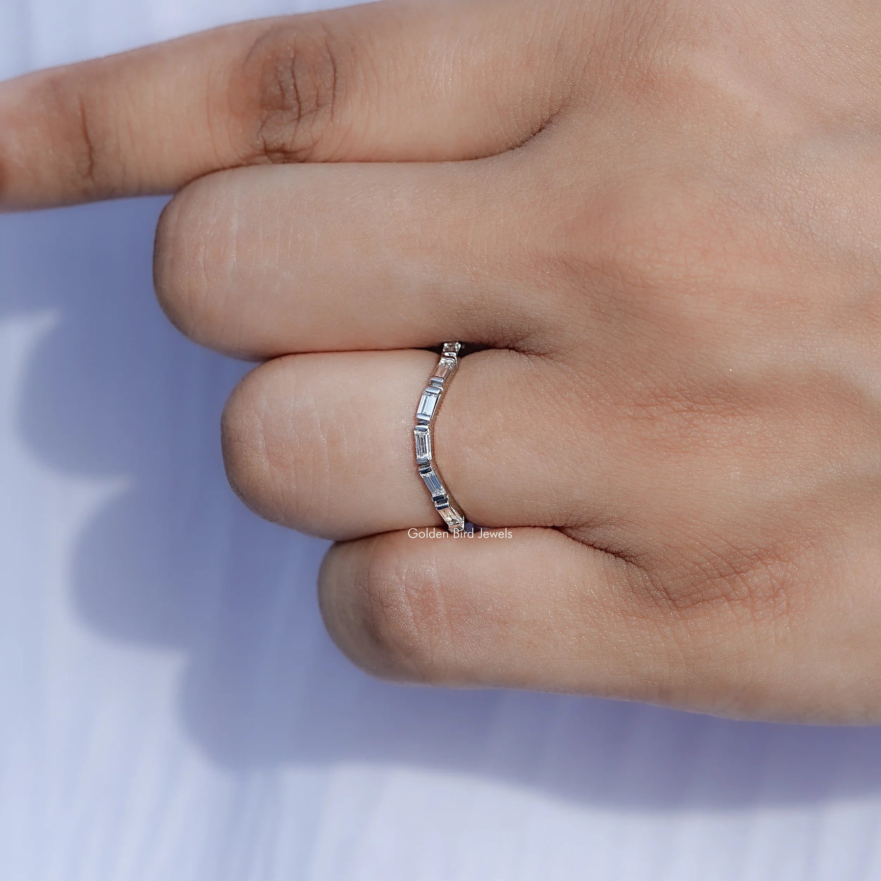 Baguette Cut Lab Diamond Full Eternity Band