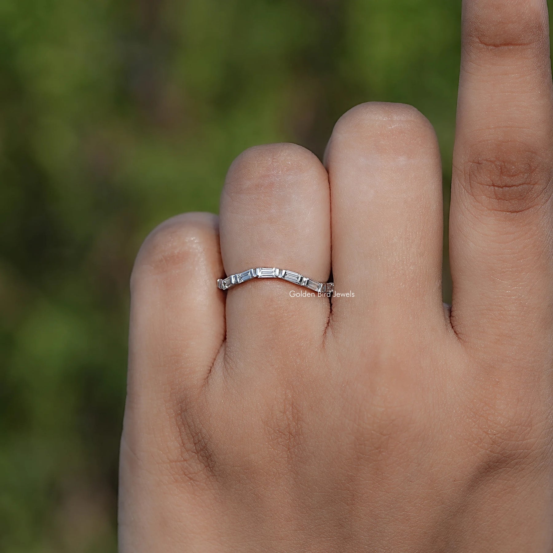 Baguette Cut Lab Diamond Full Eternity Band