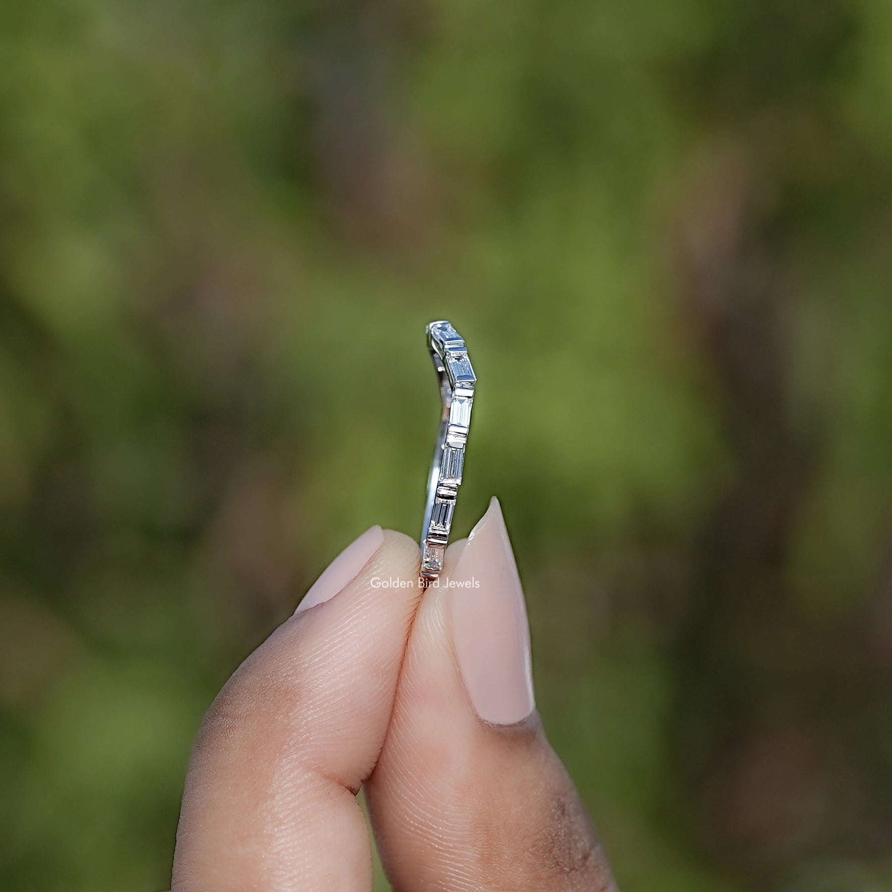 Baguette Cut Lab Diamond Full Eternity Band