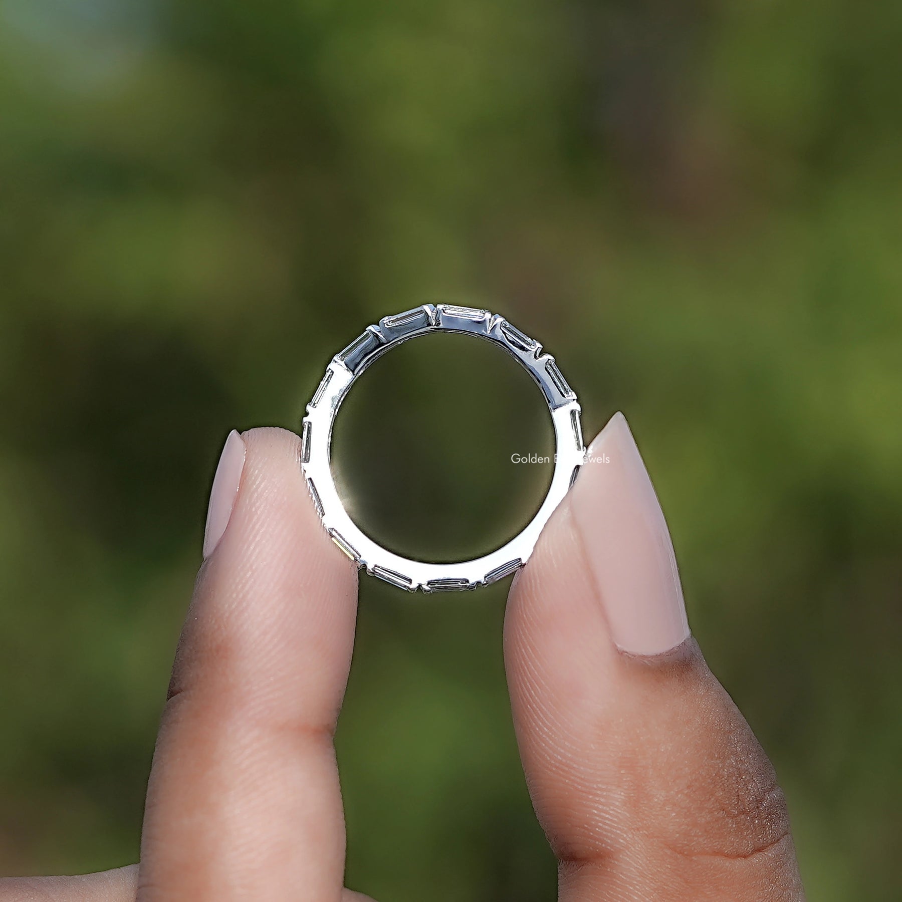 Baguette Cut Lab Diamond Full Eternity Band