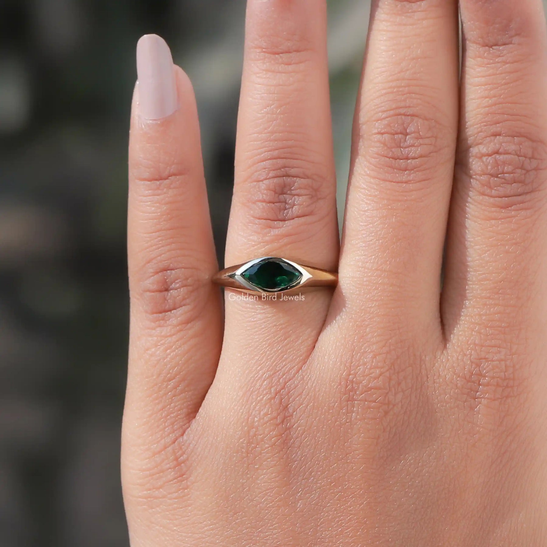 Detailed View Of Marquise Cut Moissanite Solitaire Ring In White Gold