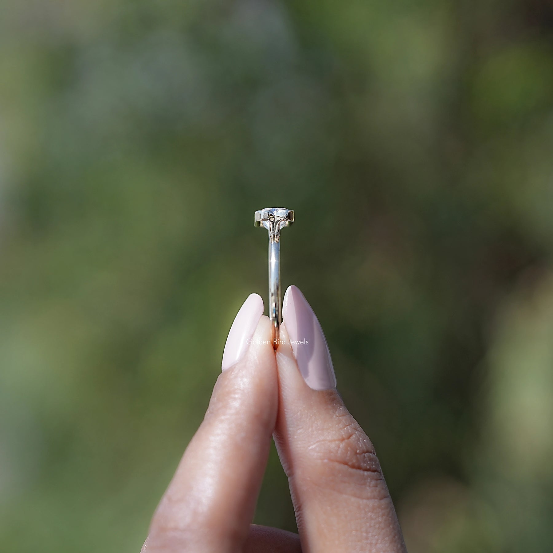 Bezel Set Radiant Cut Moissanite Solitaire Ring