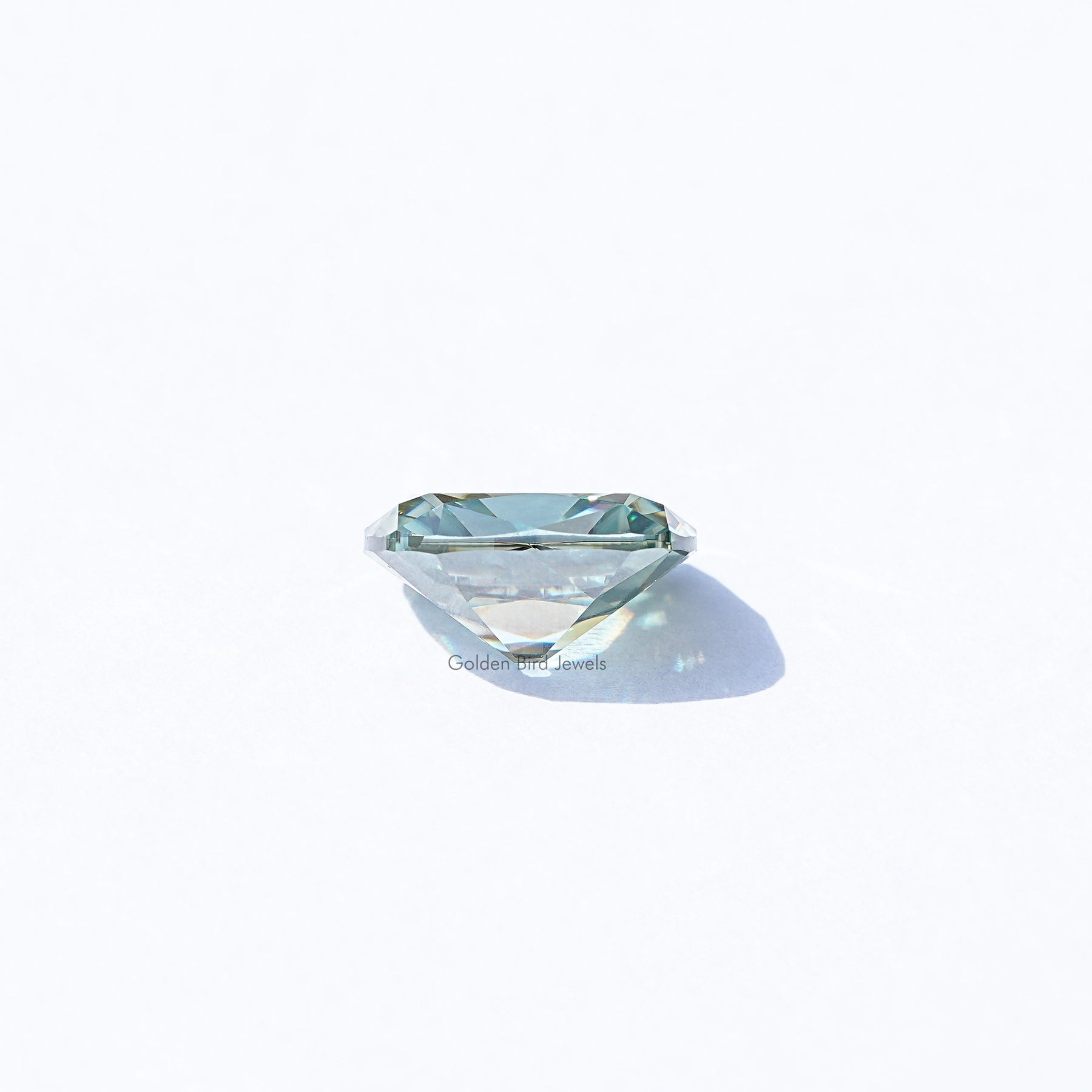 Side View Of Moissanite Old Mine Cushion Cut Loose Stone