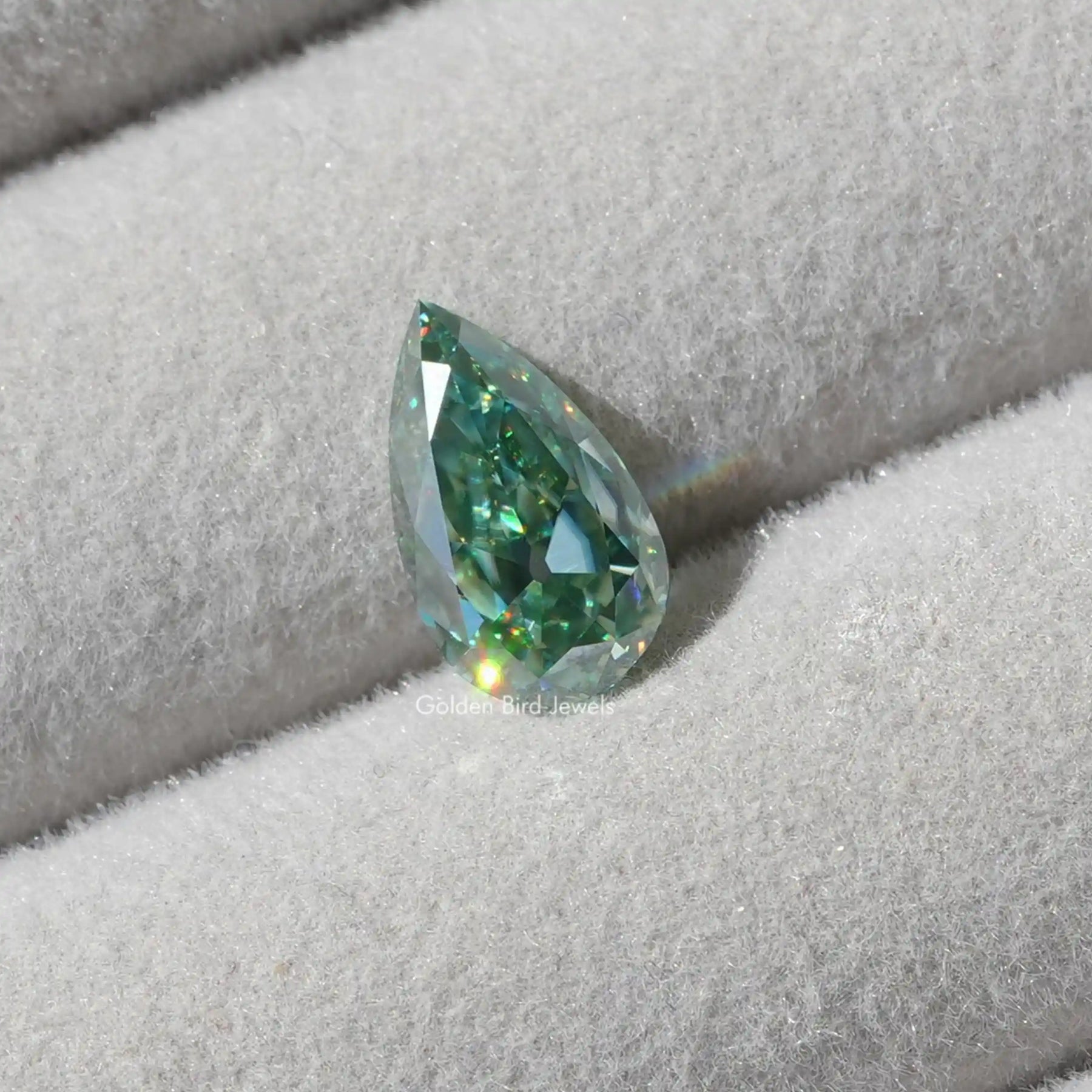 Close view of  Moissanite Pear Cut Loose Stone