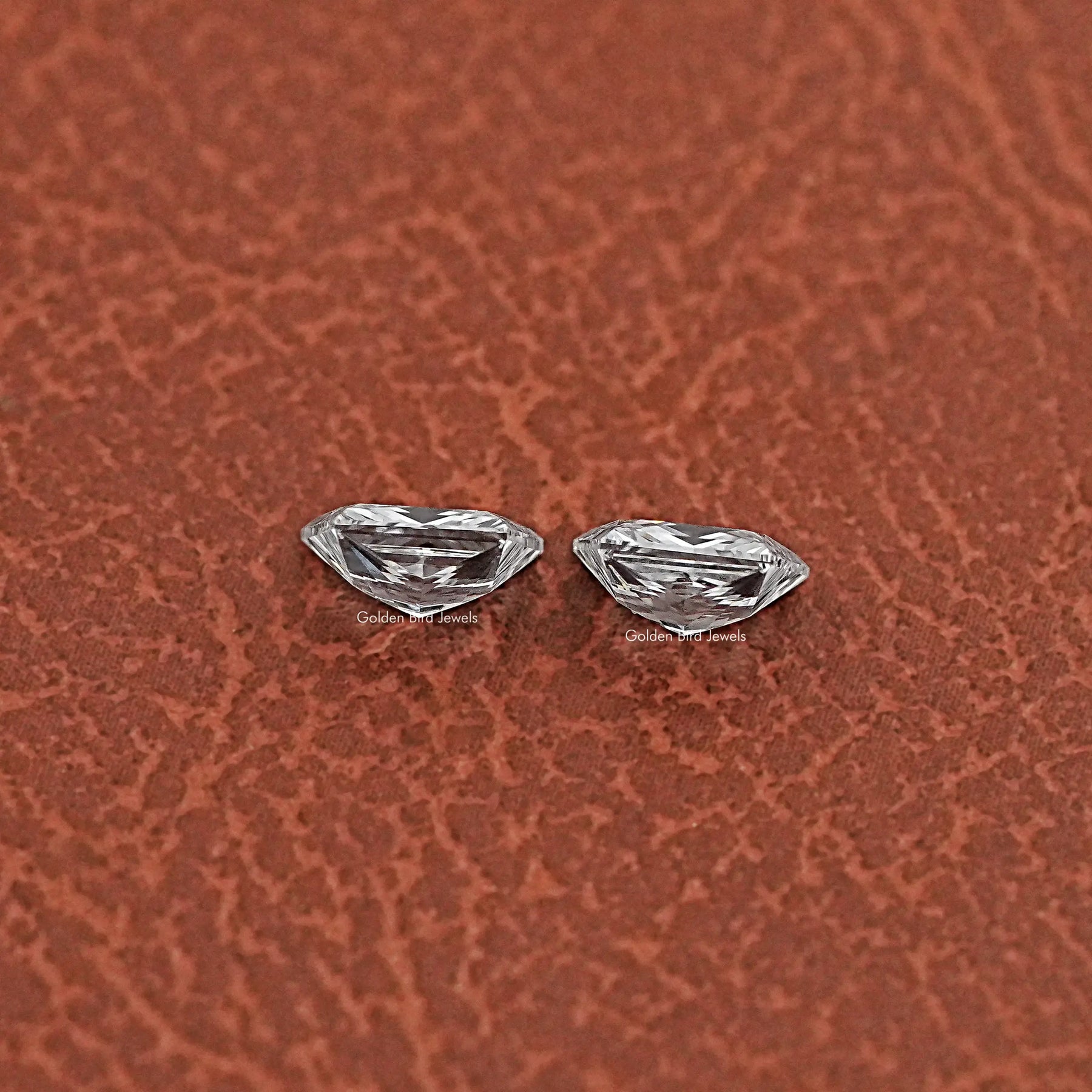 View of Trapezoid Loose Lab Diamond Matching Pair In White