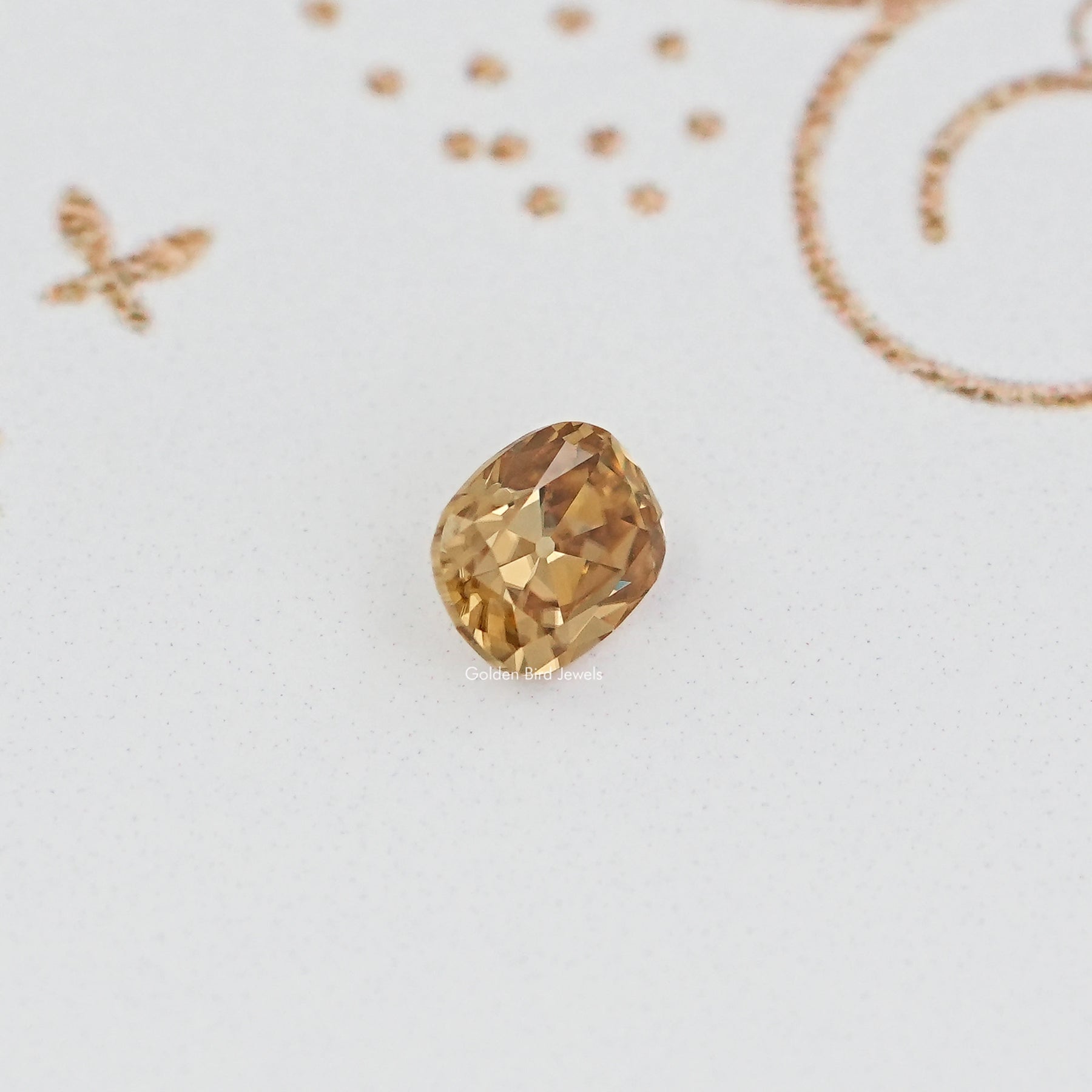 Champagne Old Mine Cushion Loose Moissanite Stone