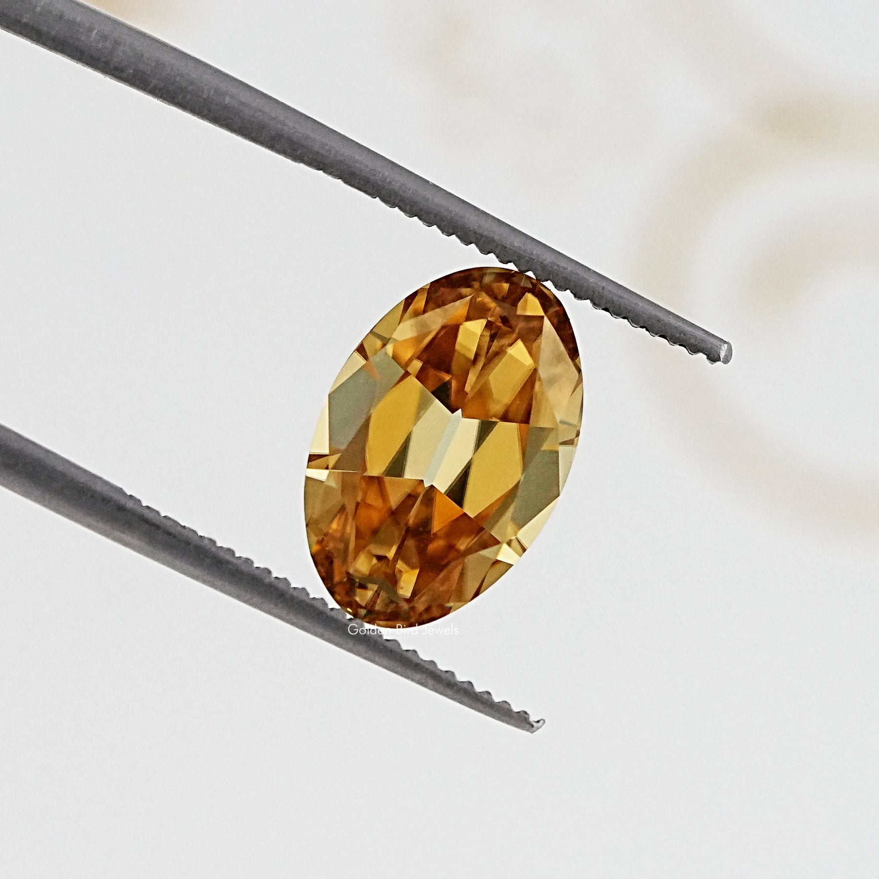 Back View Of Old Mine Oval Cut Loose Moissanite Stone