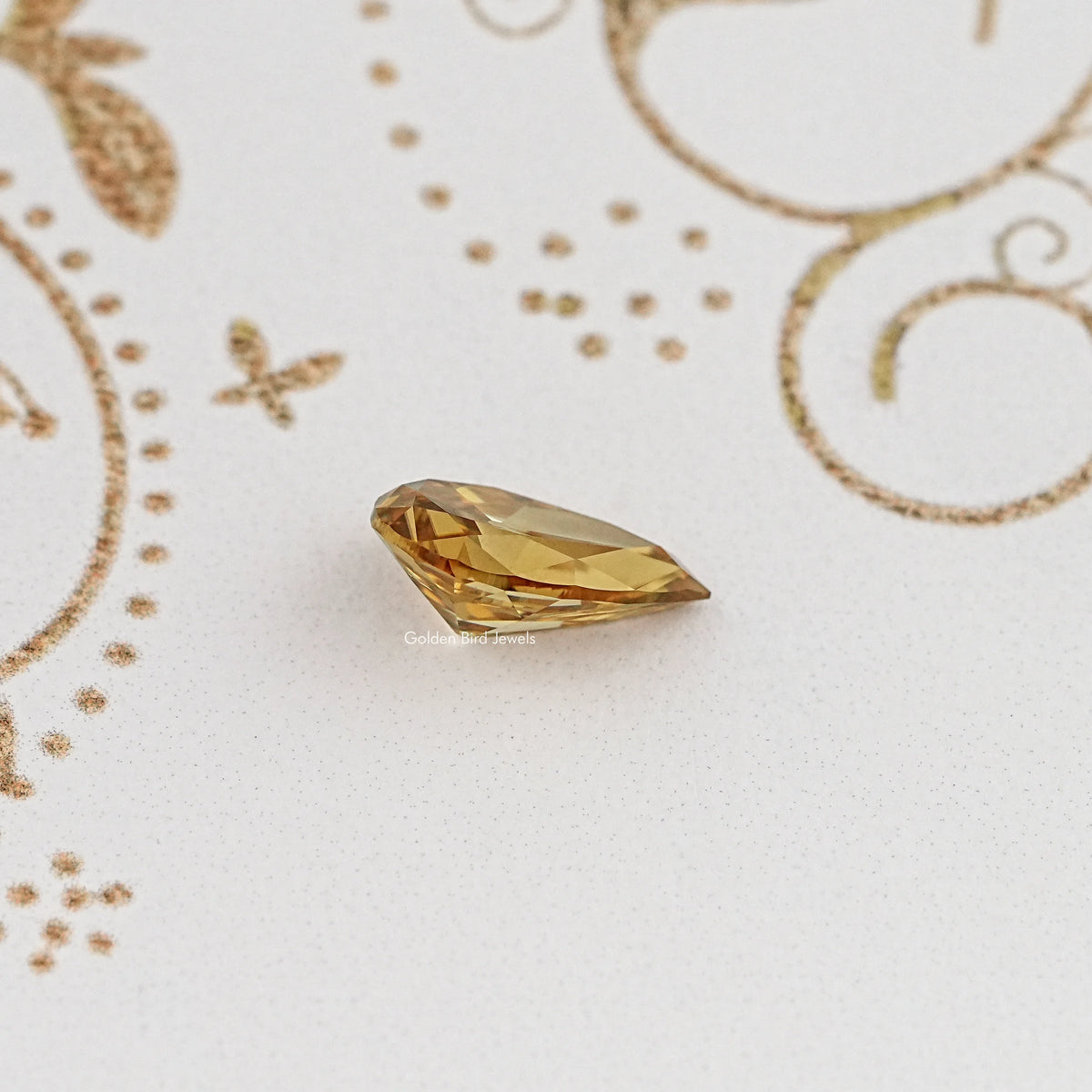 Side View Of Old Mine Pear Cut Loose Moissanite Stone