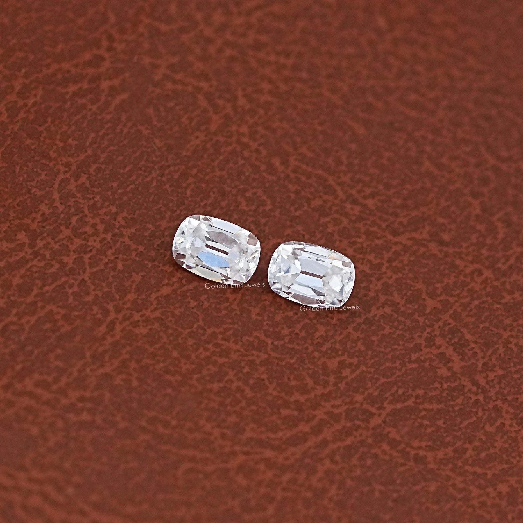 Colorless Old Mine Cushion Moissanite Loose Pair