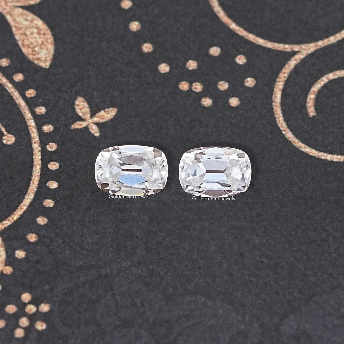 Colorless Old Mine Cushion Moissanite Loose Pair