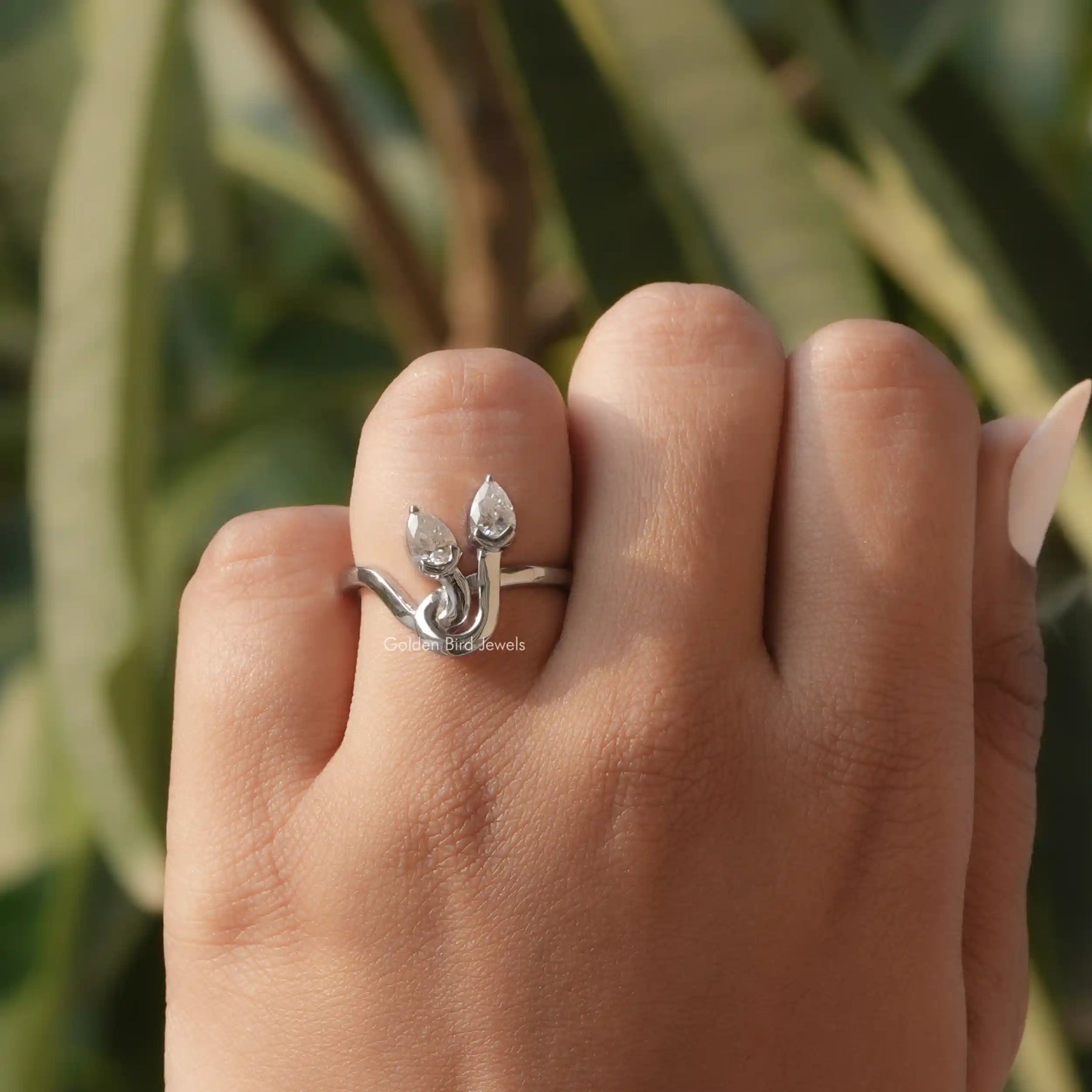 View of Moissanite Vintage Style Toi Moi Ring In White Gold