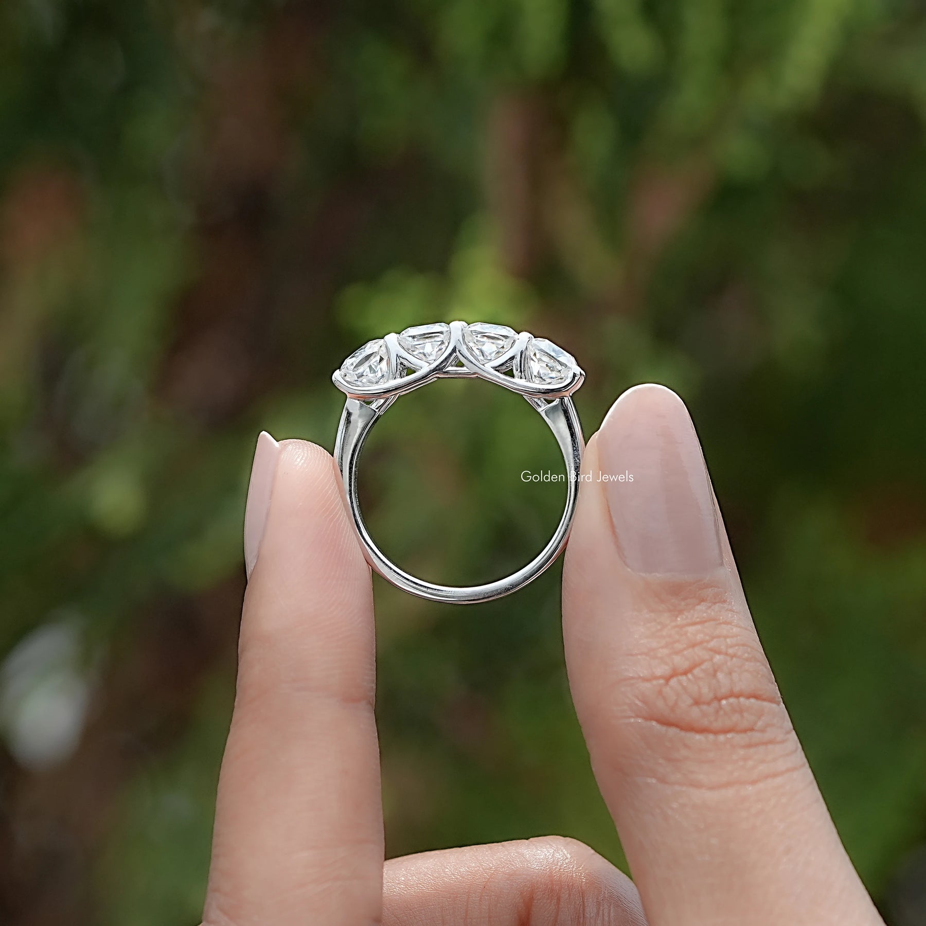Cushion Cut Moissanite Eternity Wedding Band