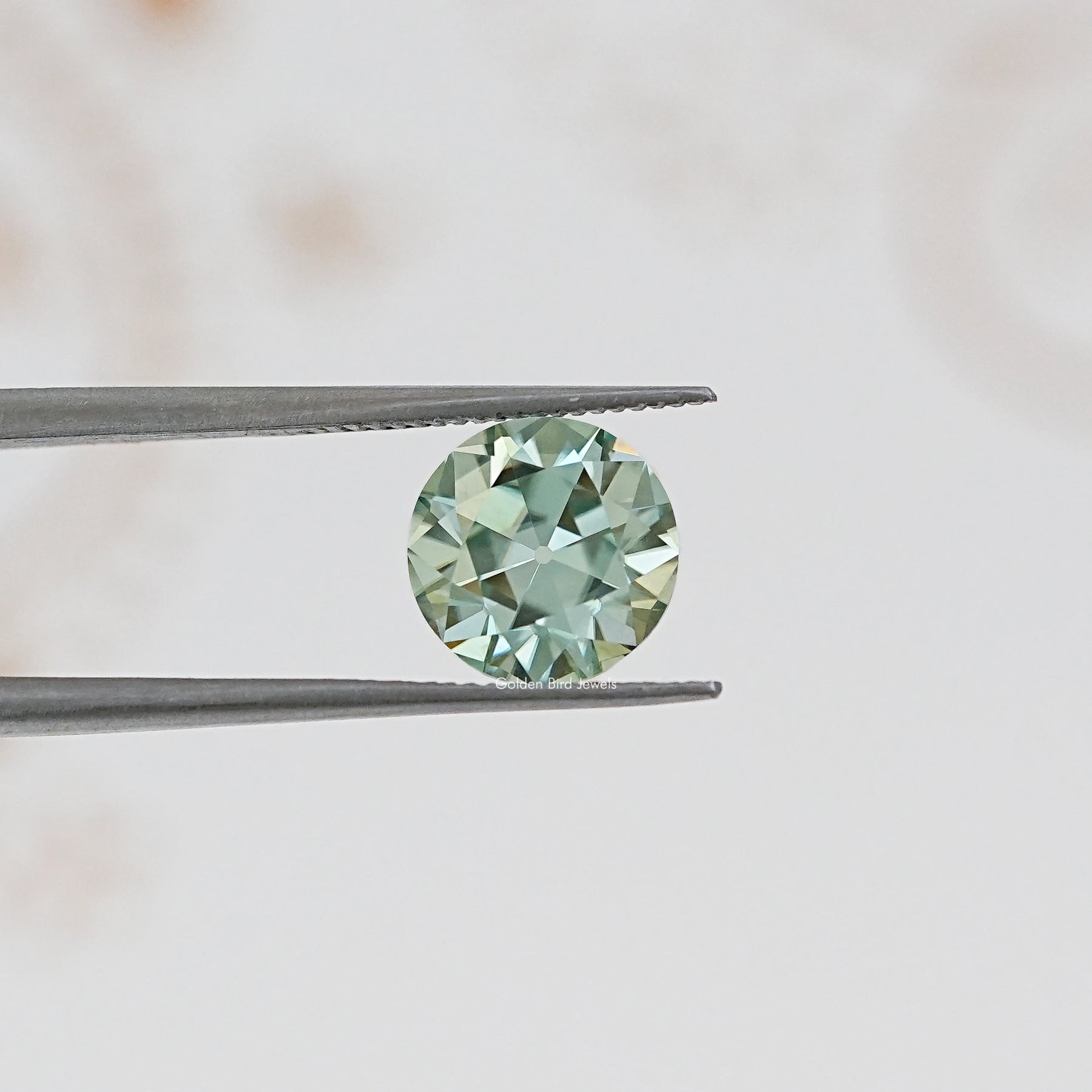 Cyan Blue Old European Round Loose Moissanite
