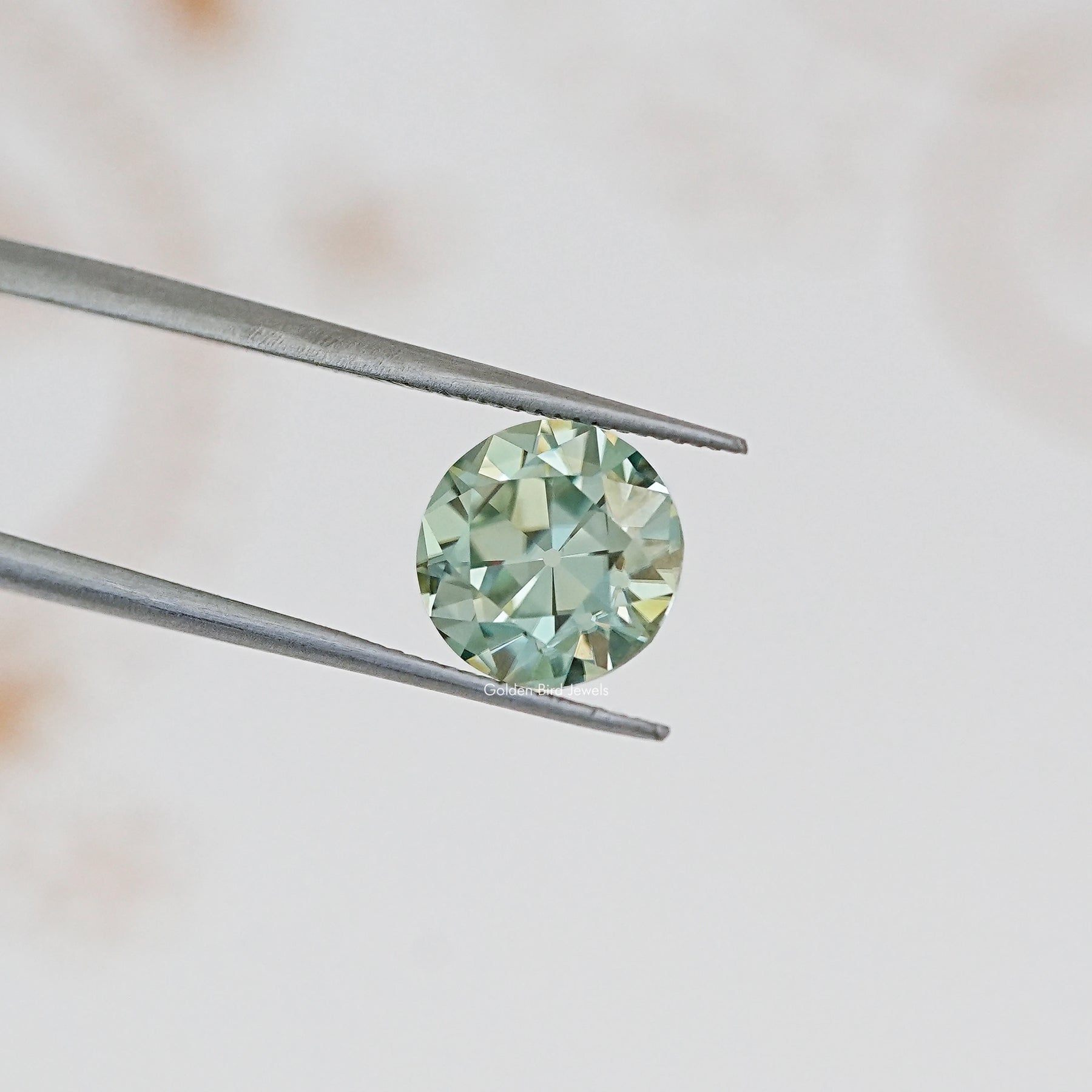 Cyan Blue Old European Round Loose Moissanite