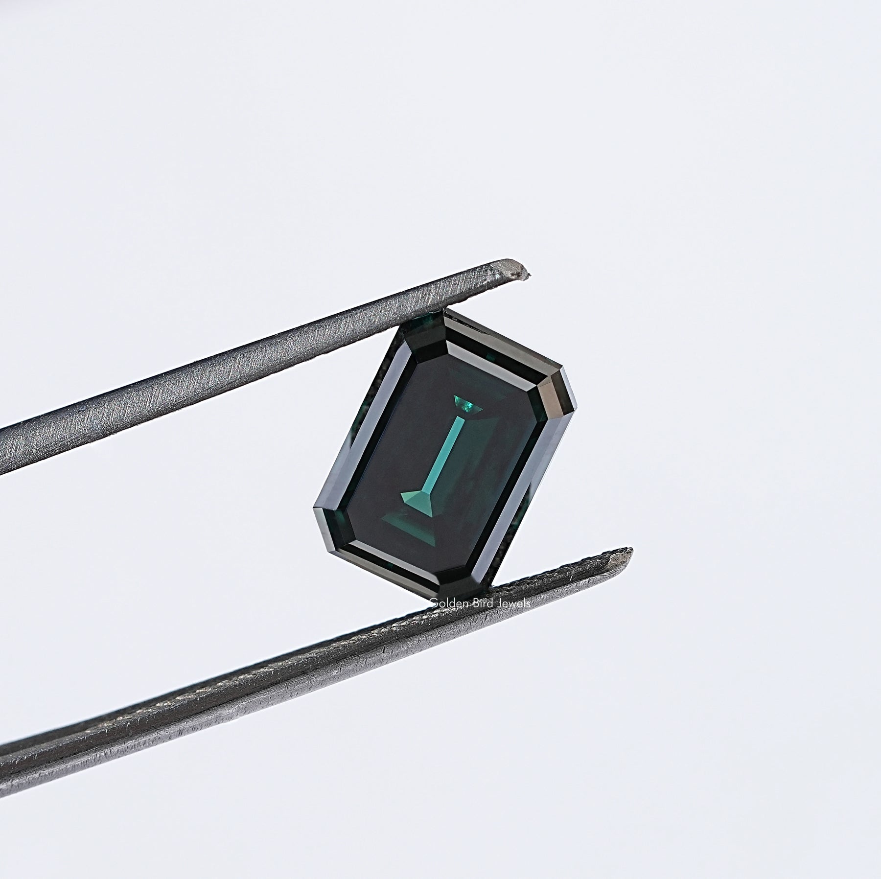 Dark Green Old Mine Emerald Cut Loose Moissanite