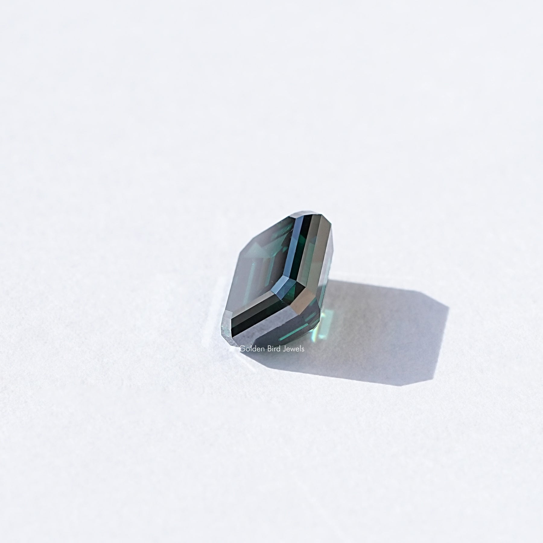 Dark Green Old Mine Emerald Cut Loose Moissanite