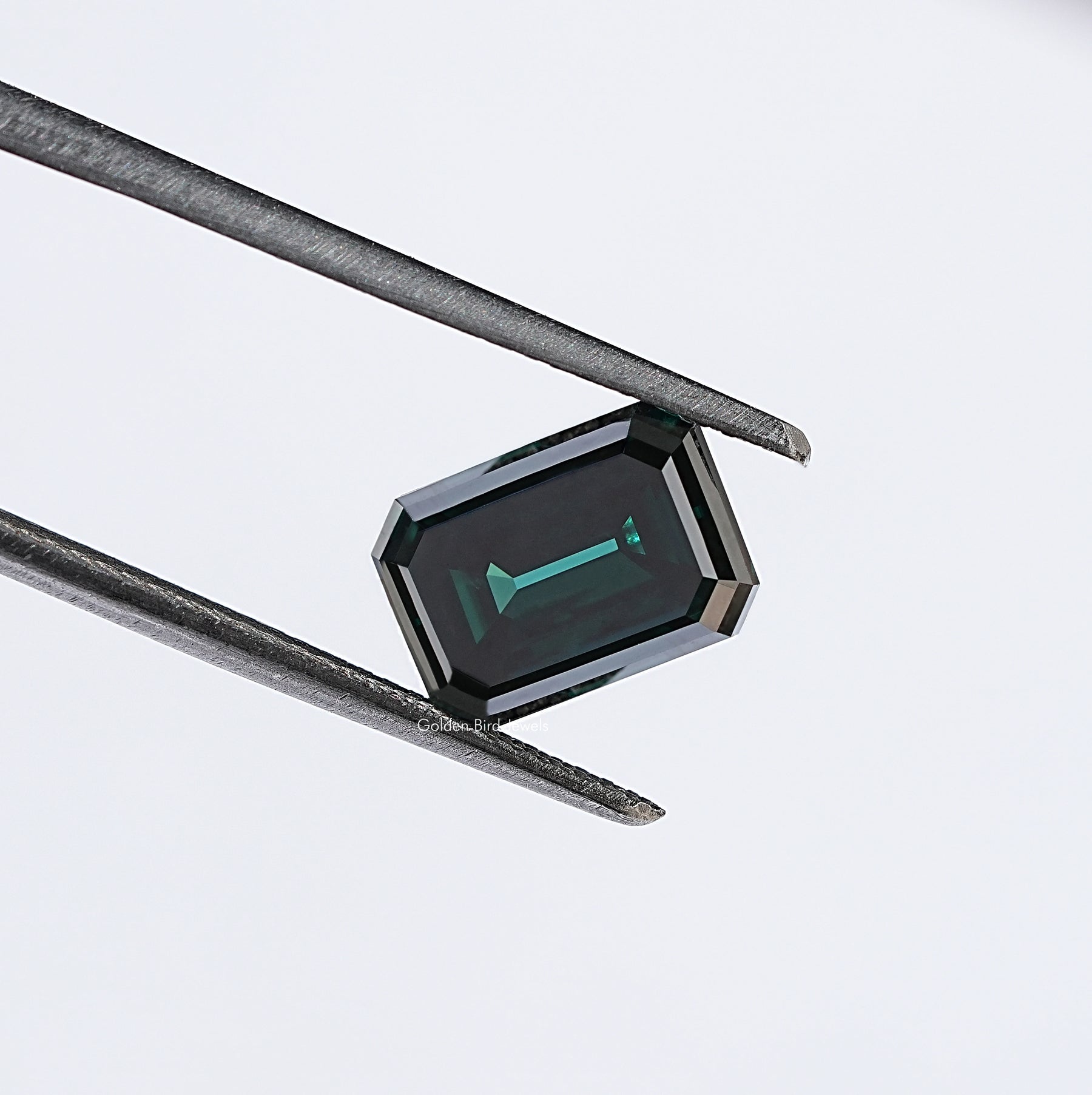 Dark Green Old Mine Emerald Cut Loose Moissanite