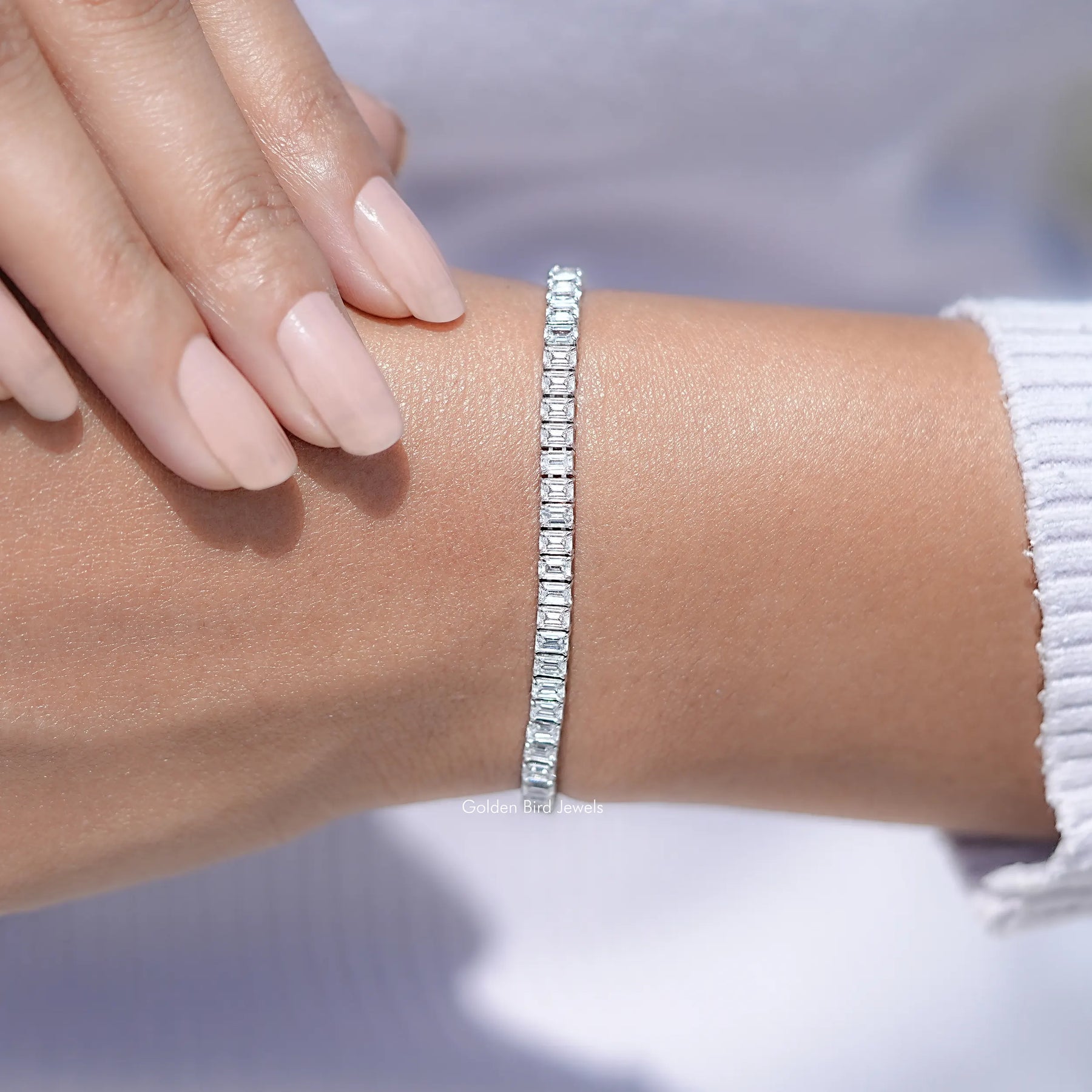 Detailed View of Lab Diamond Tennis Bracelet