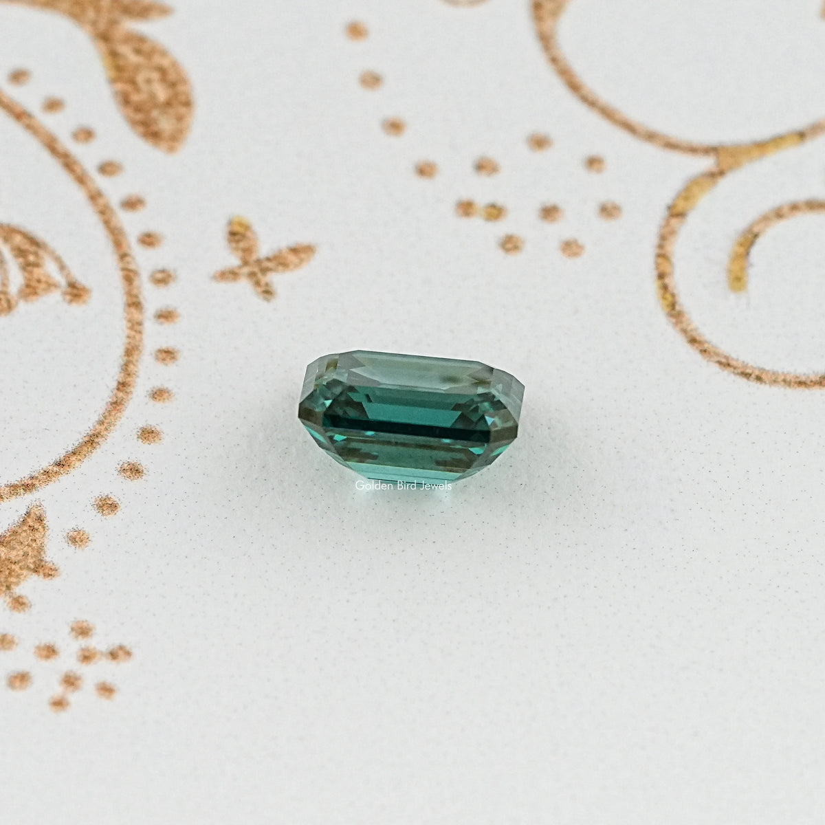 Detailed View Of Old Mine Emerald Cut Loose Moissanite Stone