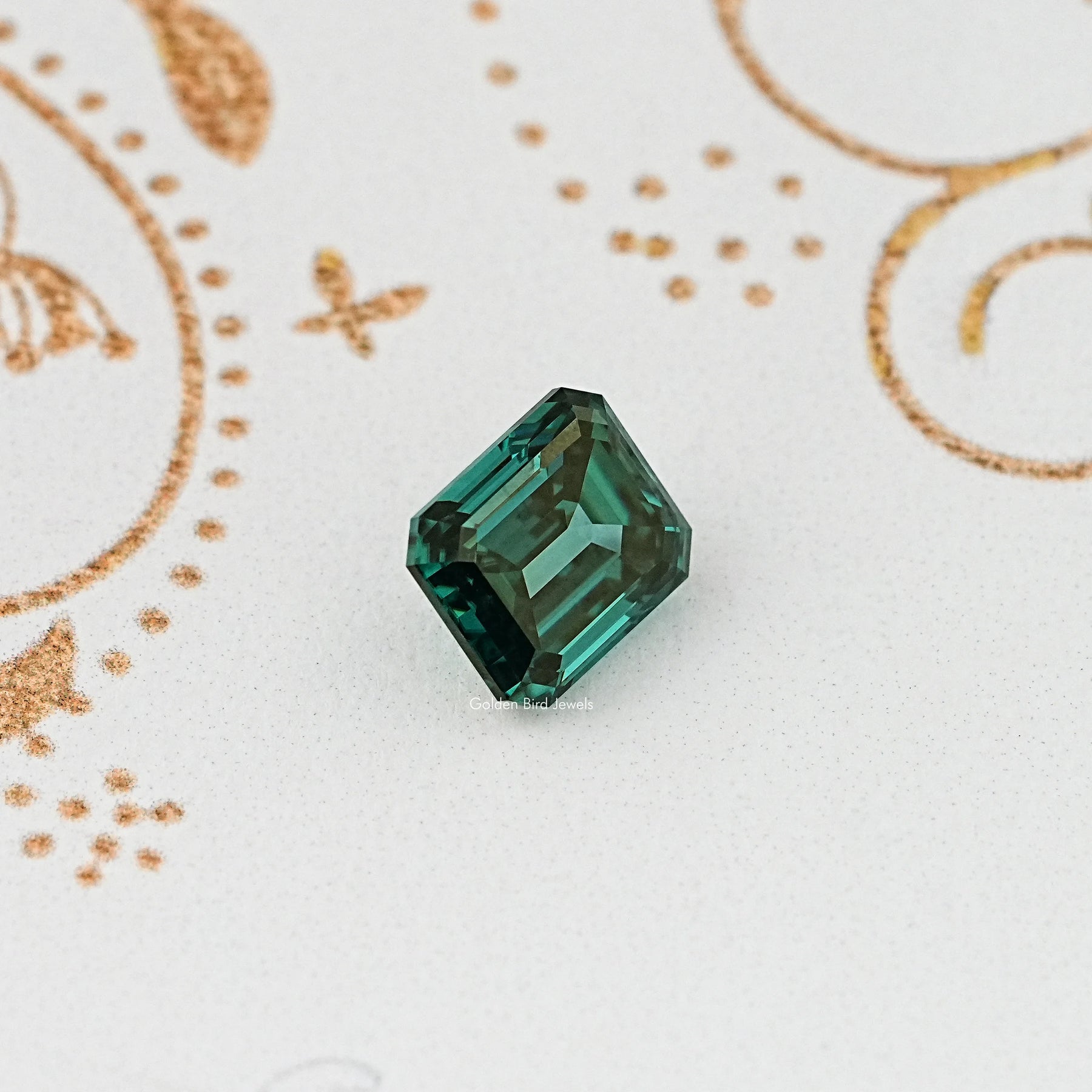 Back View Of Old Mine Emerald Cut Loose Moissanite Stone