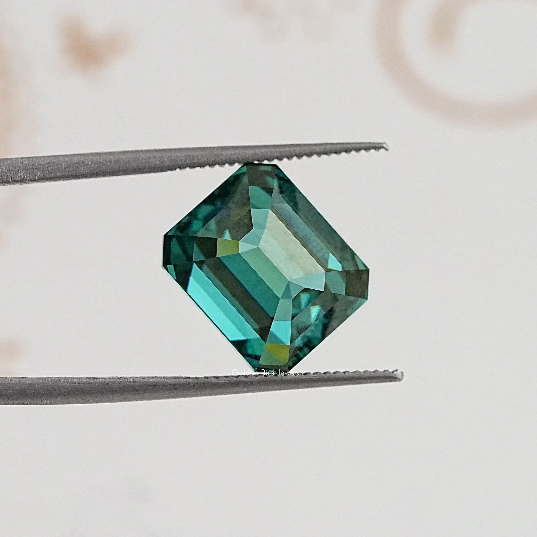 Front View Of Old Mine Emerald Cut Loose Moissanite Stone