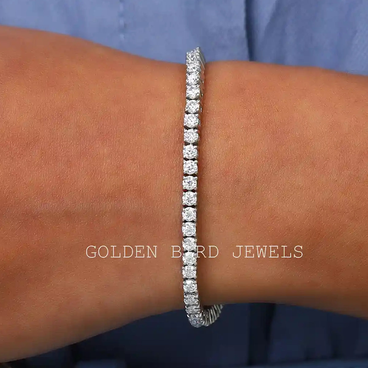 2.70 MM Round Cut Moissanite Tennis Bracelet For Women