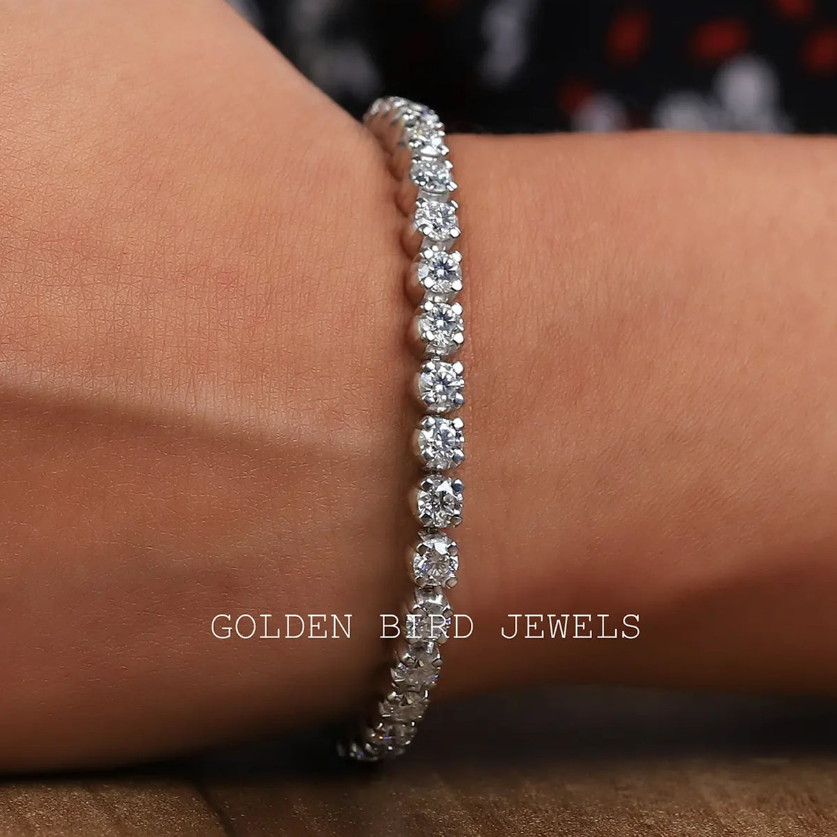 Round Moissanite Prong Setting Tennis Bracelet