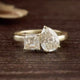 Asscher And Pear Cut Toi Moi Moissanite Ring
