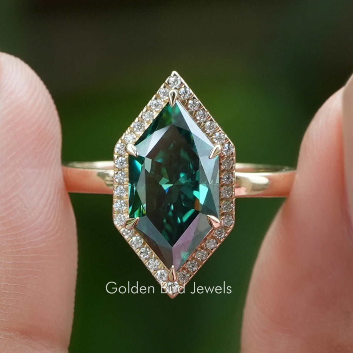 Niederländischer Marquise Moissanit Halo-Verlobungsring