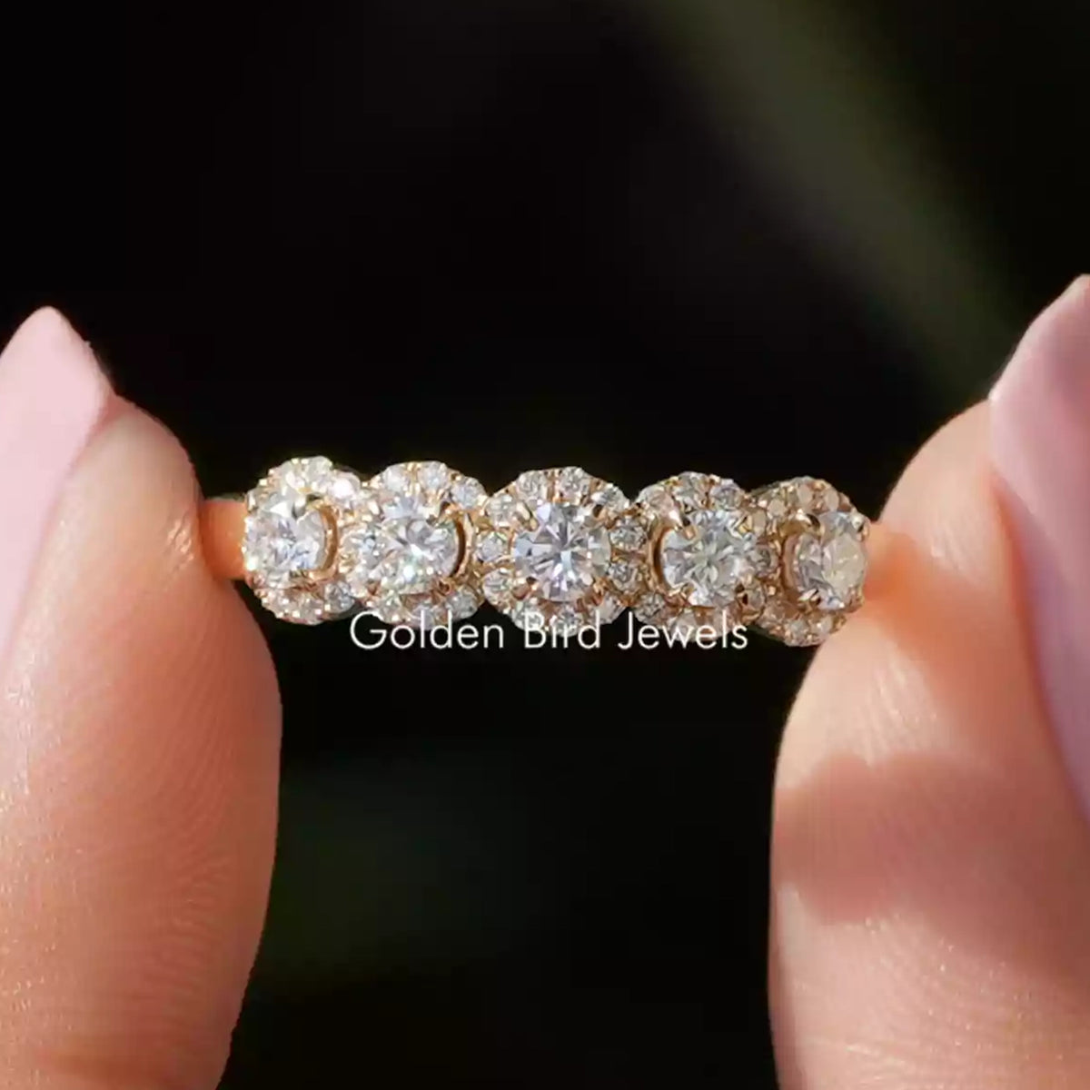 Half Eternity Moissanite Round Cut Wedding Band