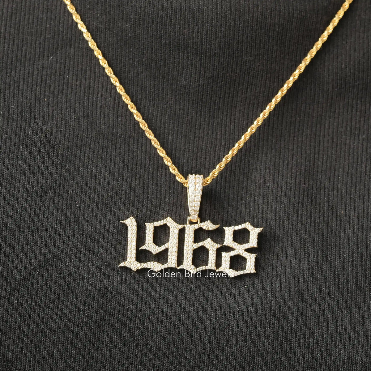 Colorless Round Moissanite Hip Hop Pendant