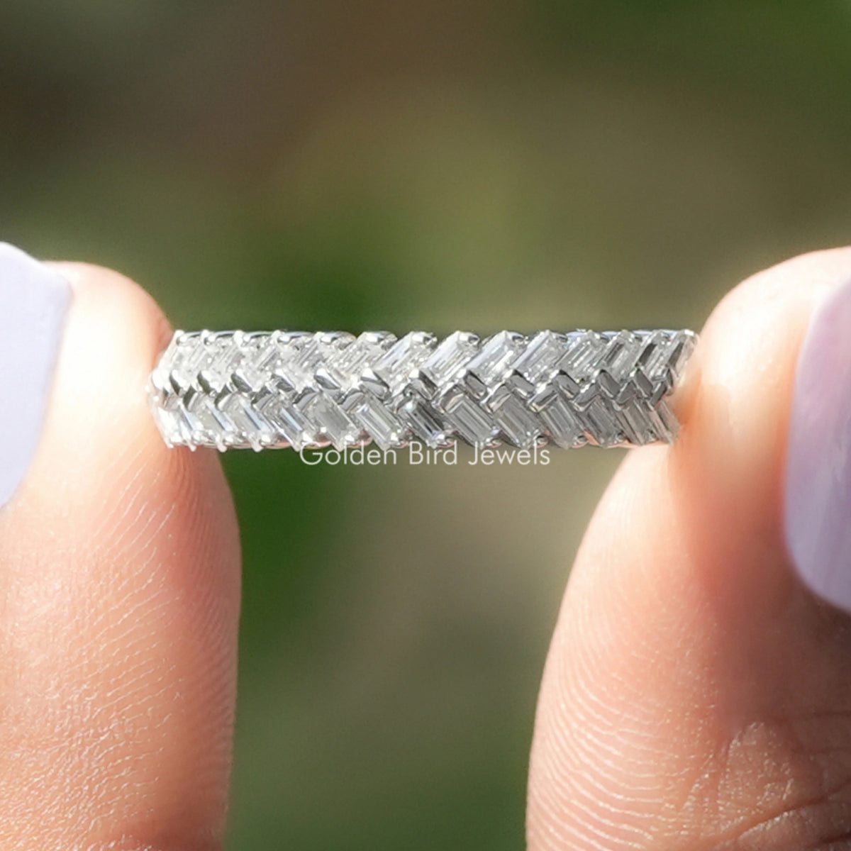 Baguette Schliff Moissanit Ehering