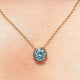 Aqua Blue Round Moissanite Solitaire Pendant