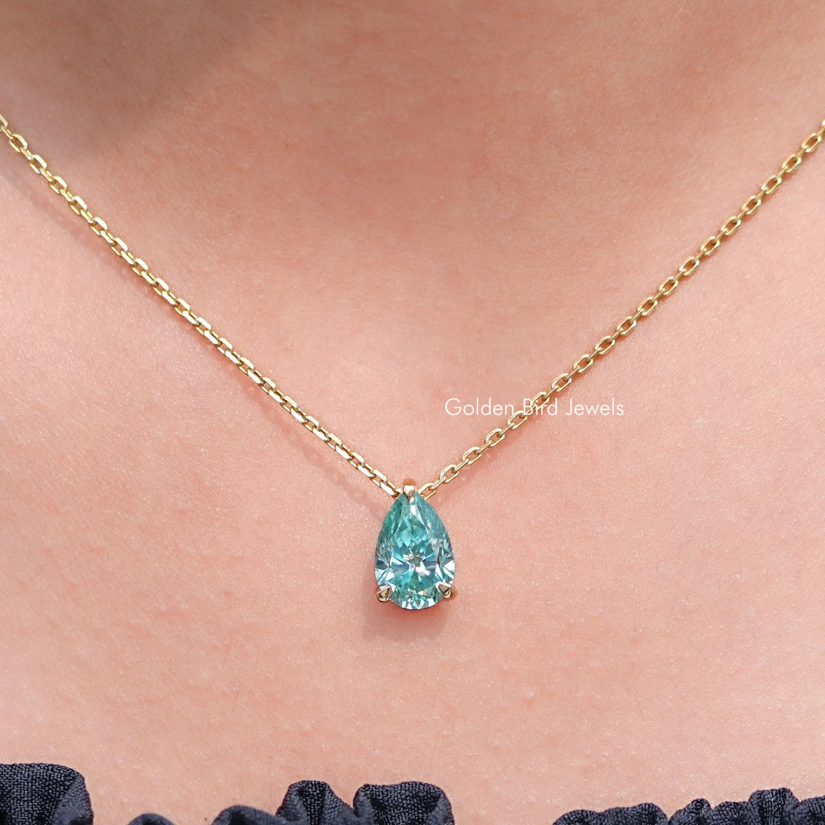 Moissanite Pear Cut Fancy Bridal Pendant