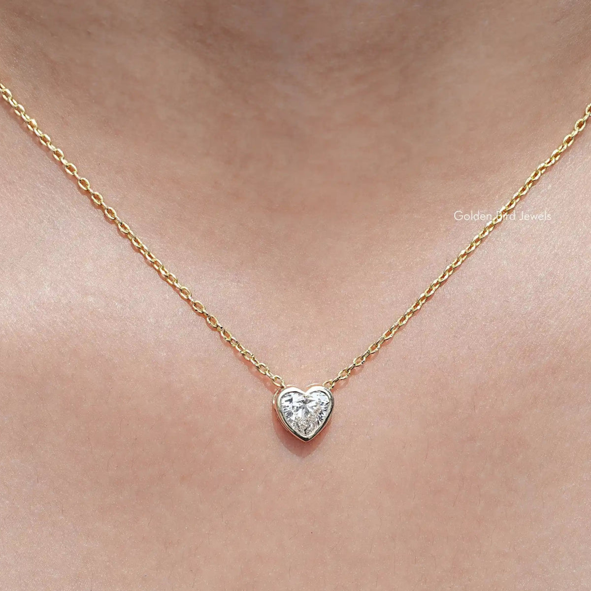 Heart Shaped Lab Diamond Solitaire Pendant