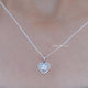 Close up view of Heart Shaped Lab Diamond Halo Pendant