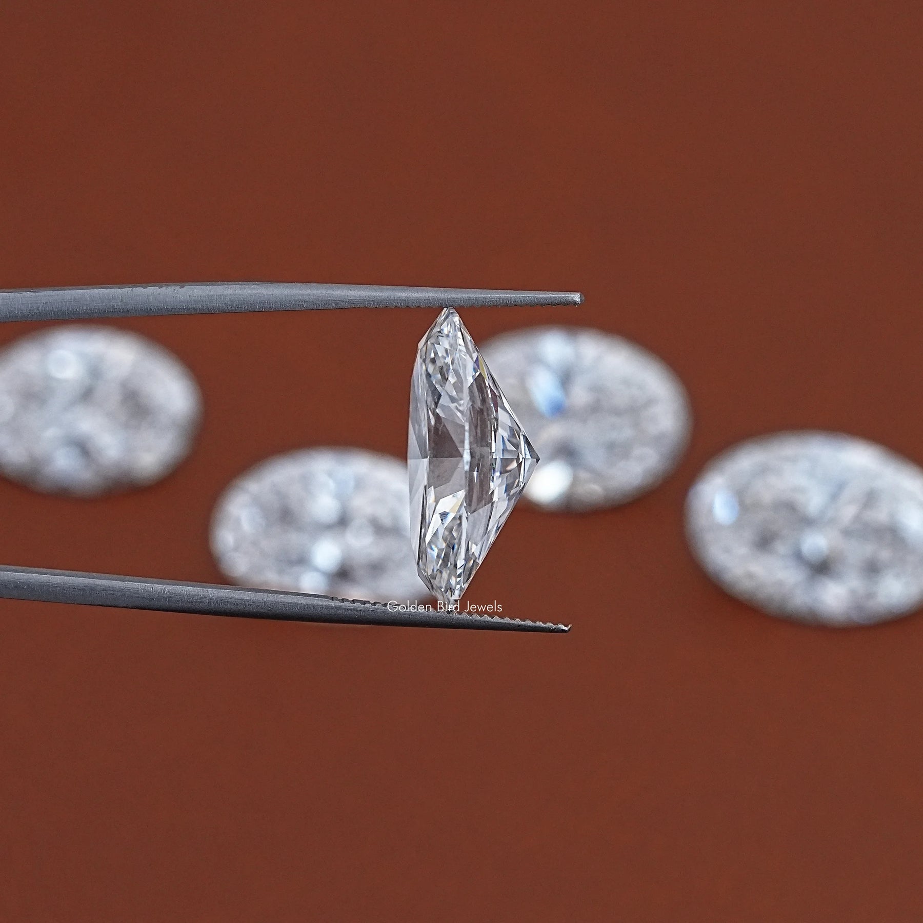 Side View Of Oval Cut Lab Loose Diamond