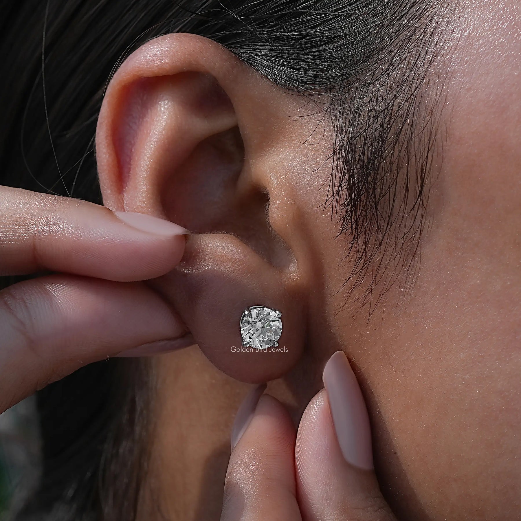 Old European cut lab diamond ring for women's wear