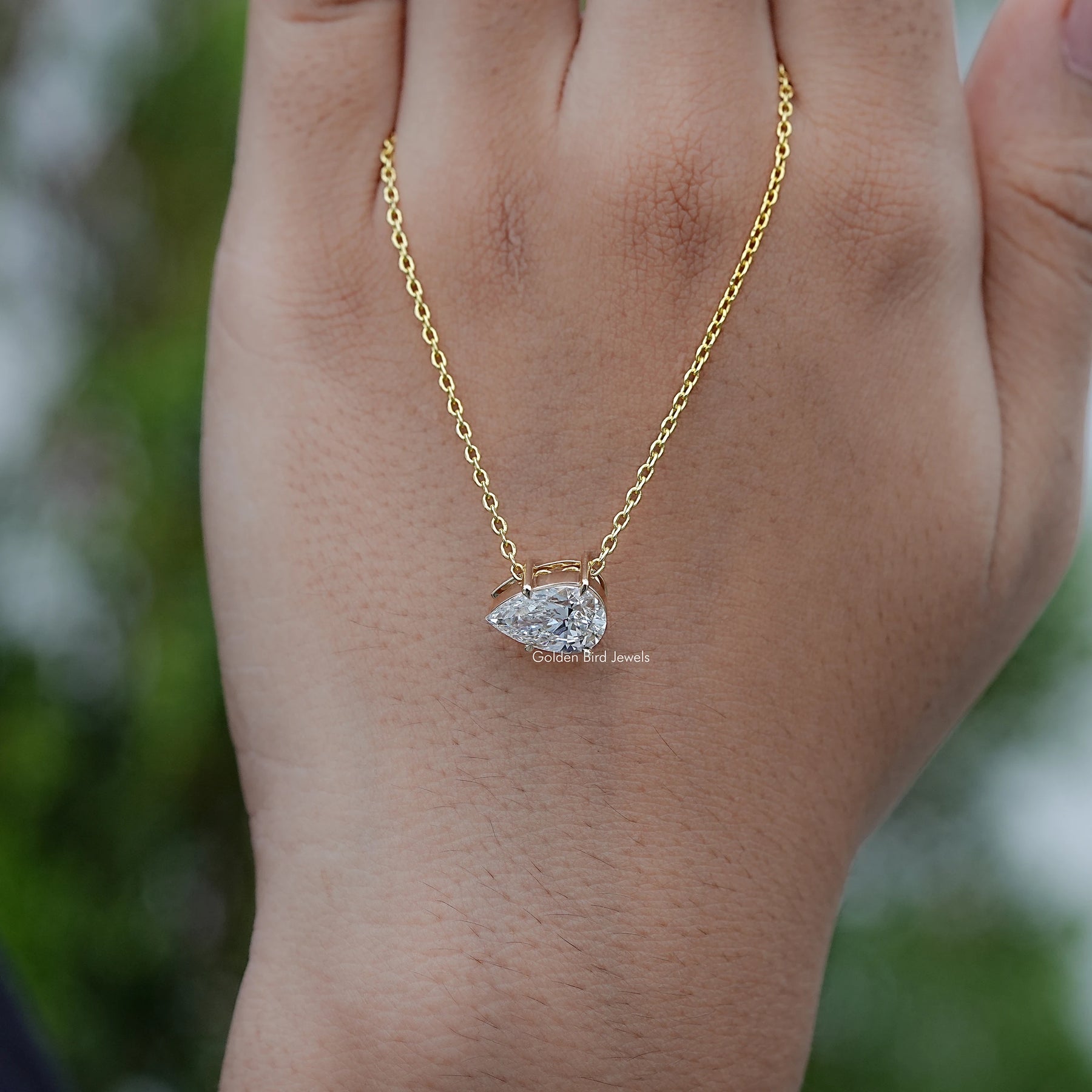Pear Shaped Lab Diamond Solitaire Pendant