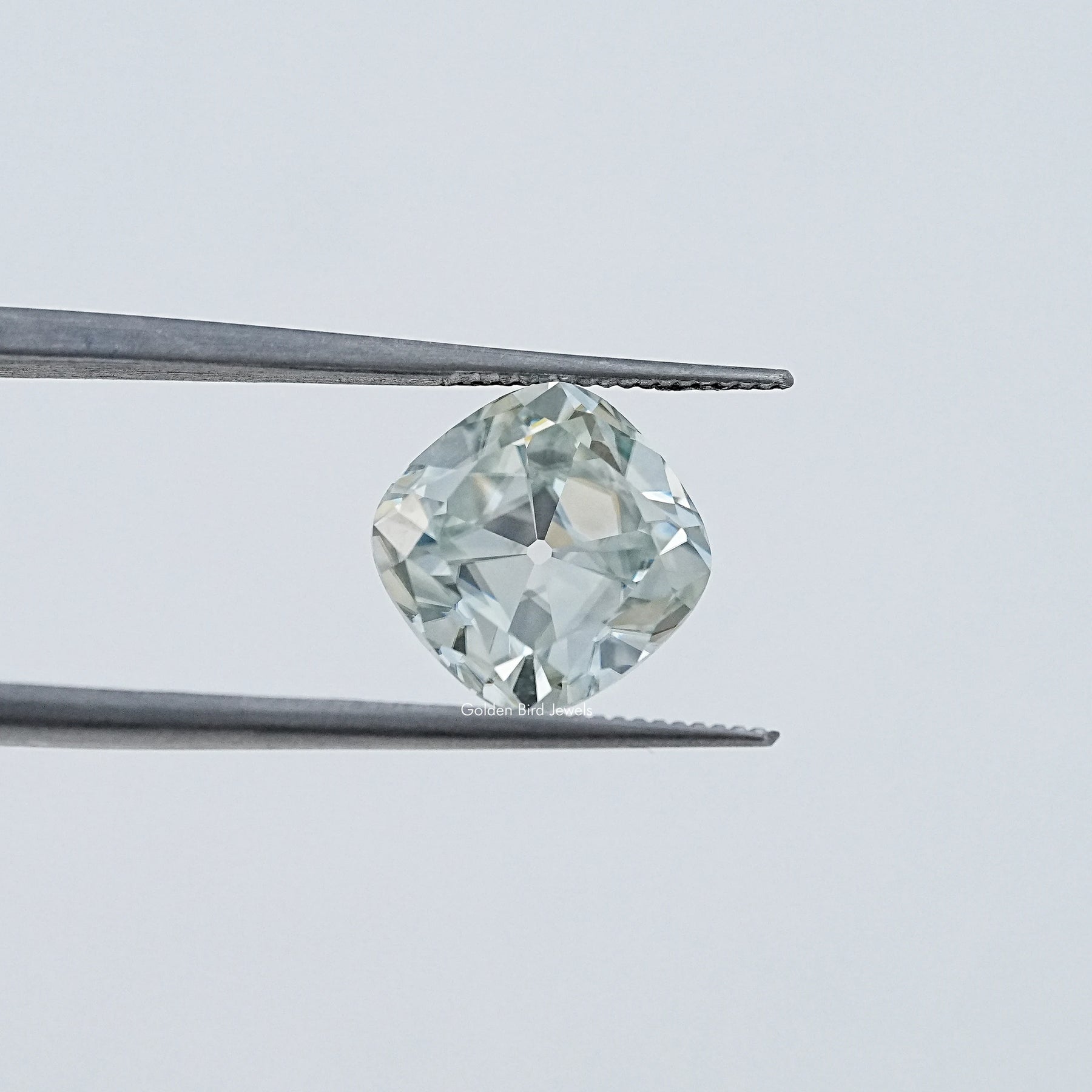 Light Blue Old Mine Cushion Cut Loose Moissanite