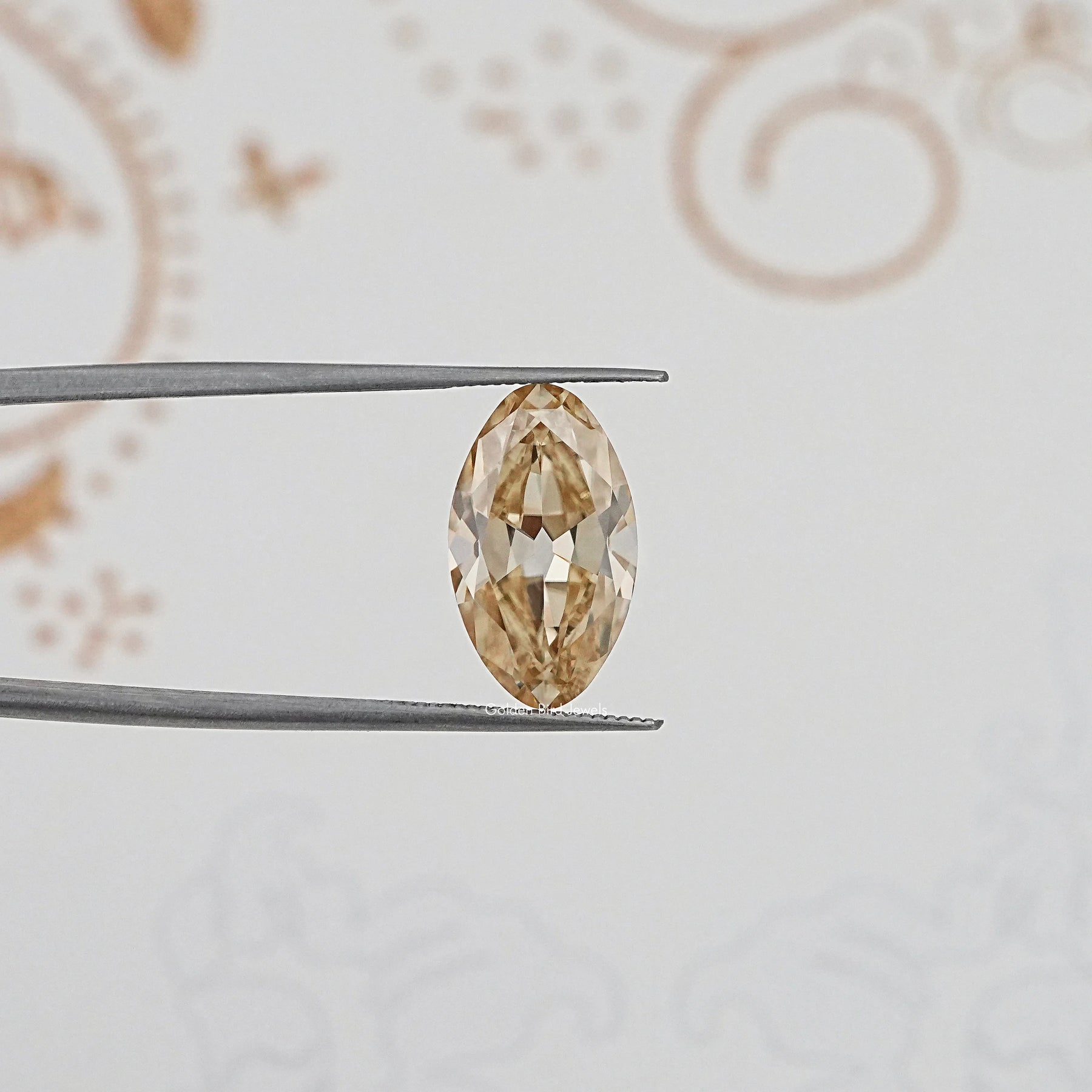 In Tweezer View Of Old Mine Moval Cut Loose Moissanite Stone