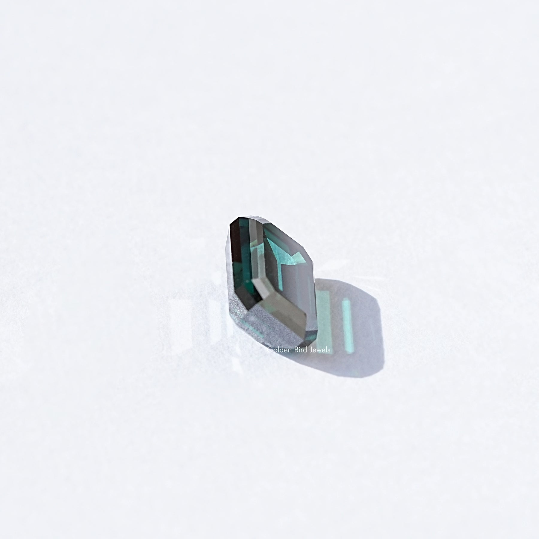 Dark Green Old Mine Emerald Cut Loose Moissanite