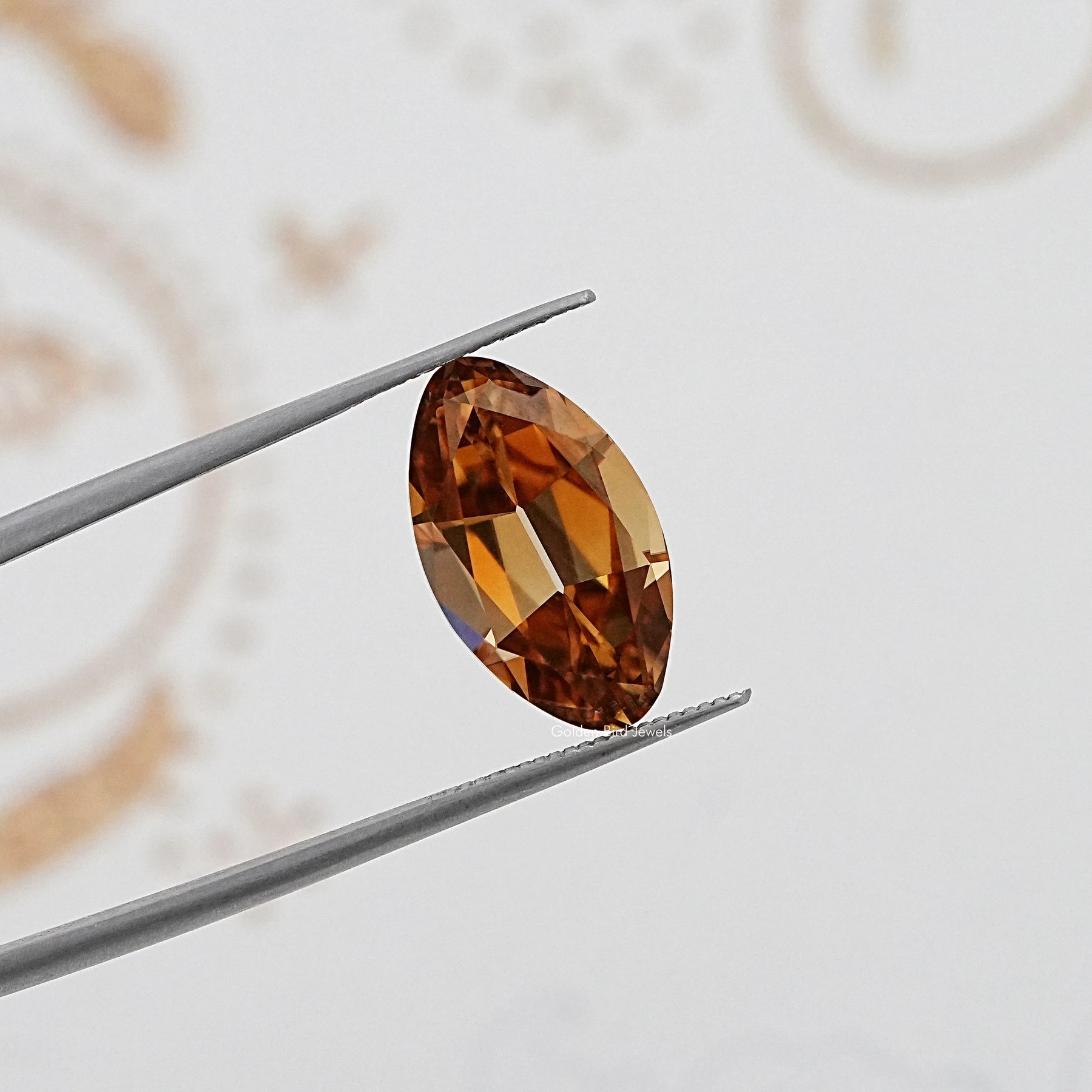 Back View Of Old Mine Moval Cut Loose Moissanite Stone