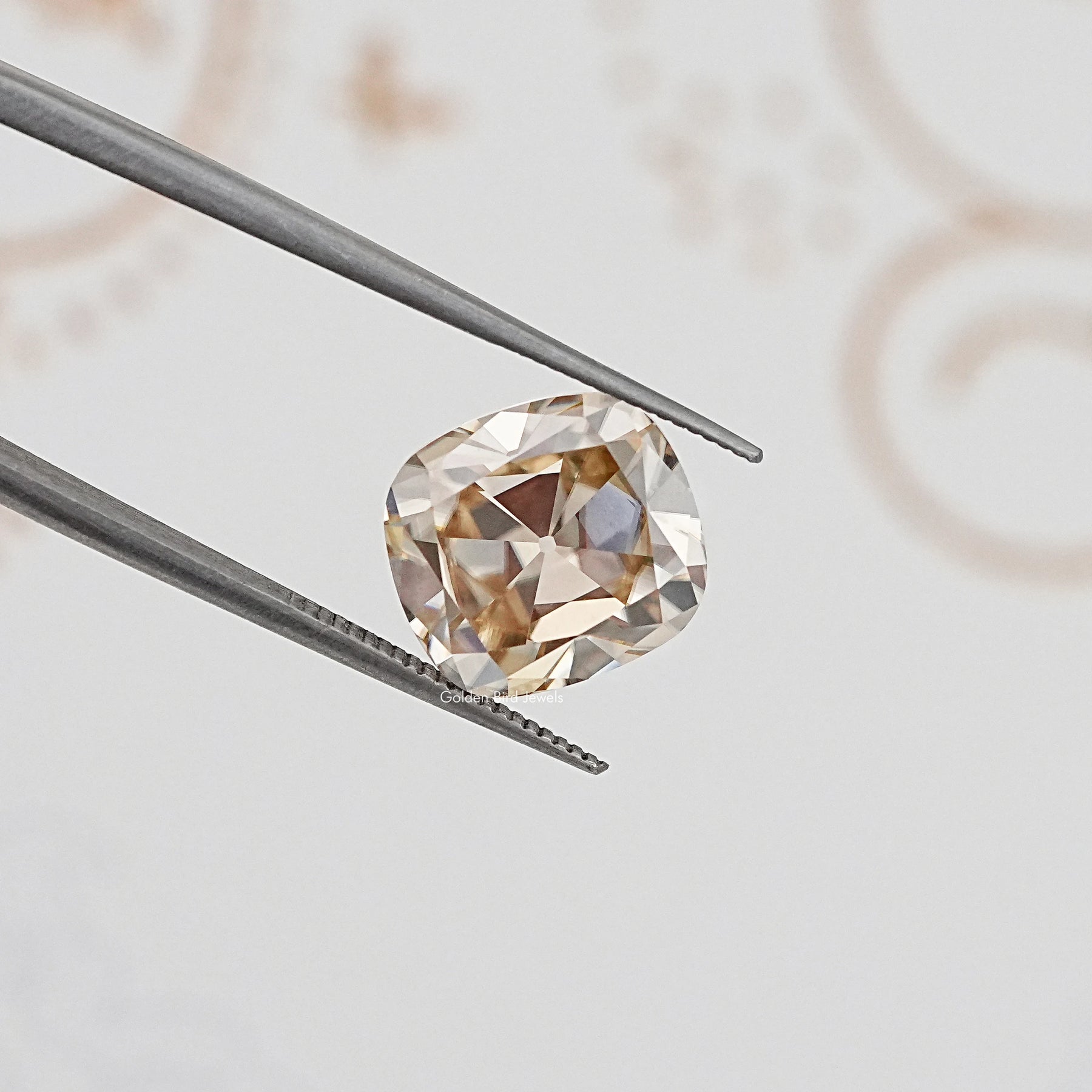 Yellow Old Mine Cut Cushion Loose Moissanite
