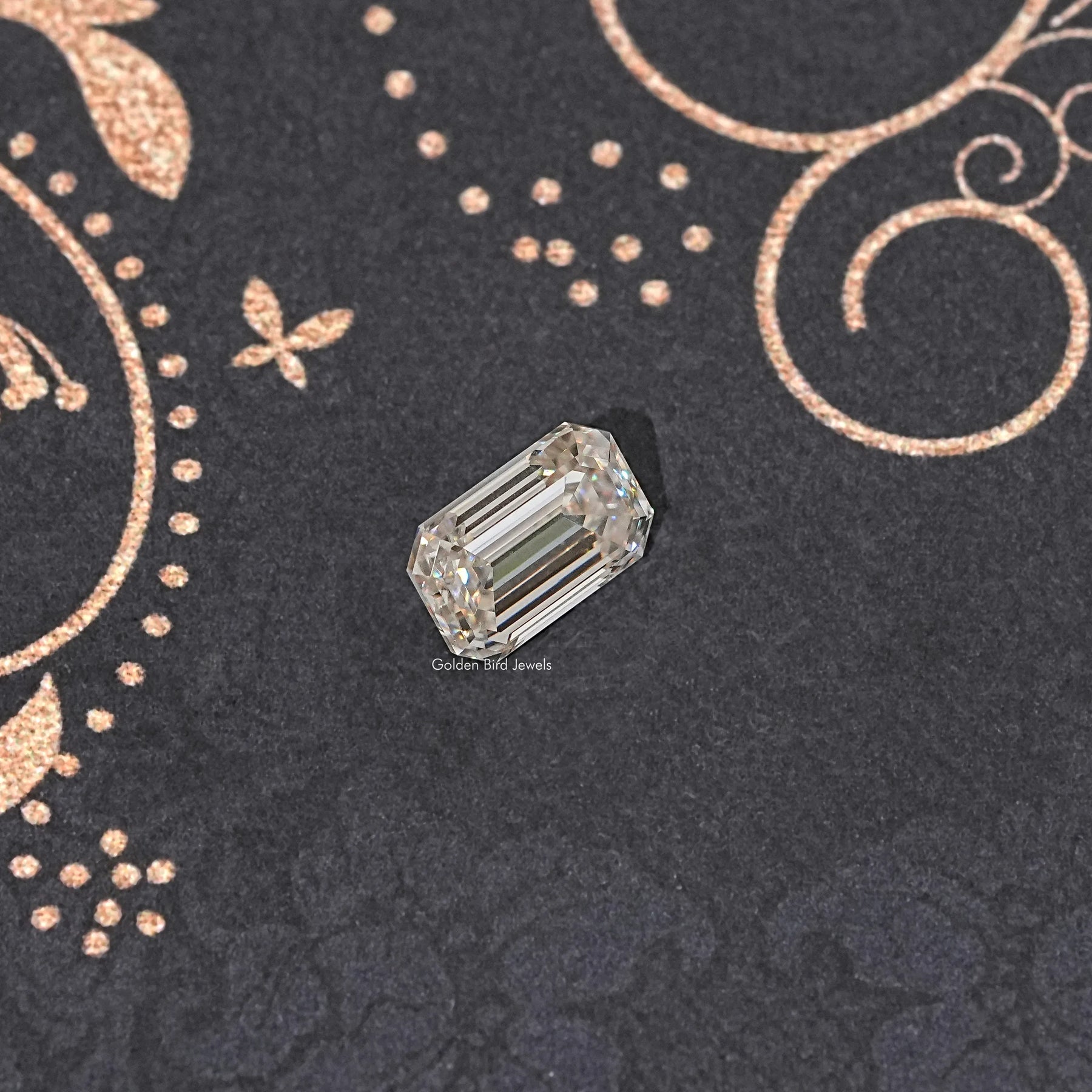 Top View of Old Mine Emerald Cut Loose Moissanite Stone