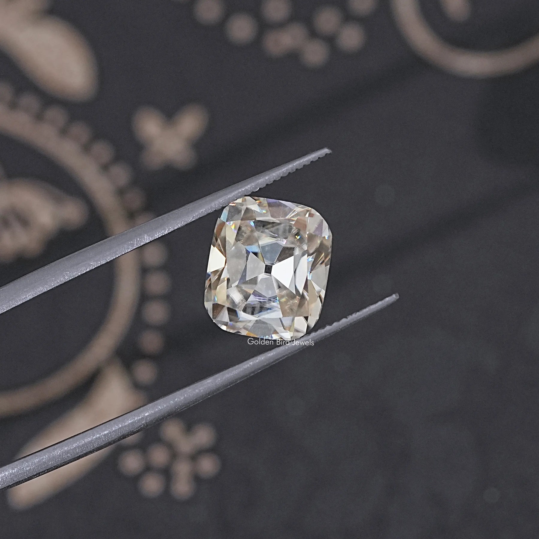 Off White Old Mine Cut Cushion Loose Moissanite