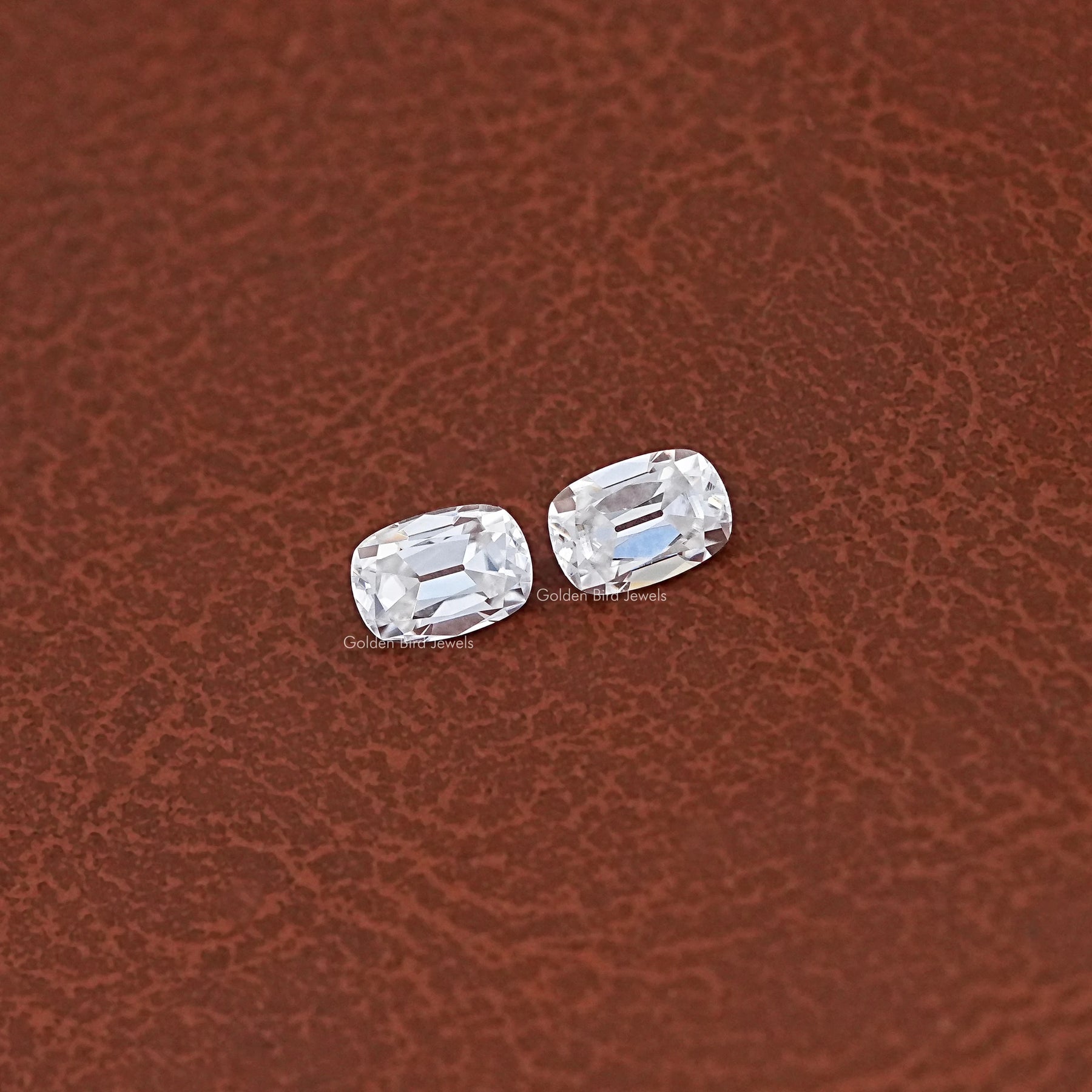 Colorless Old Mine Cushion Moissanite Loose Pair