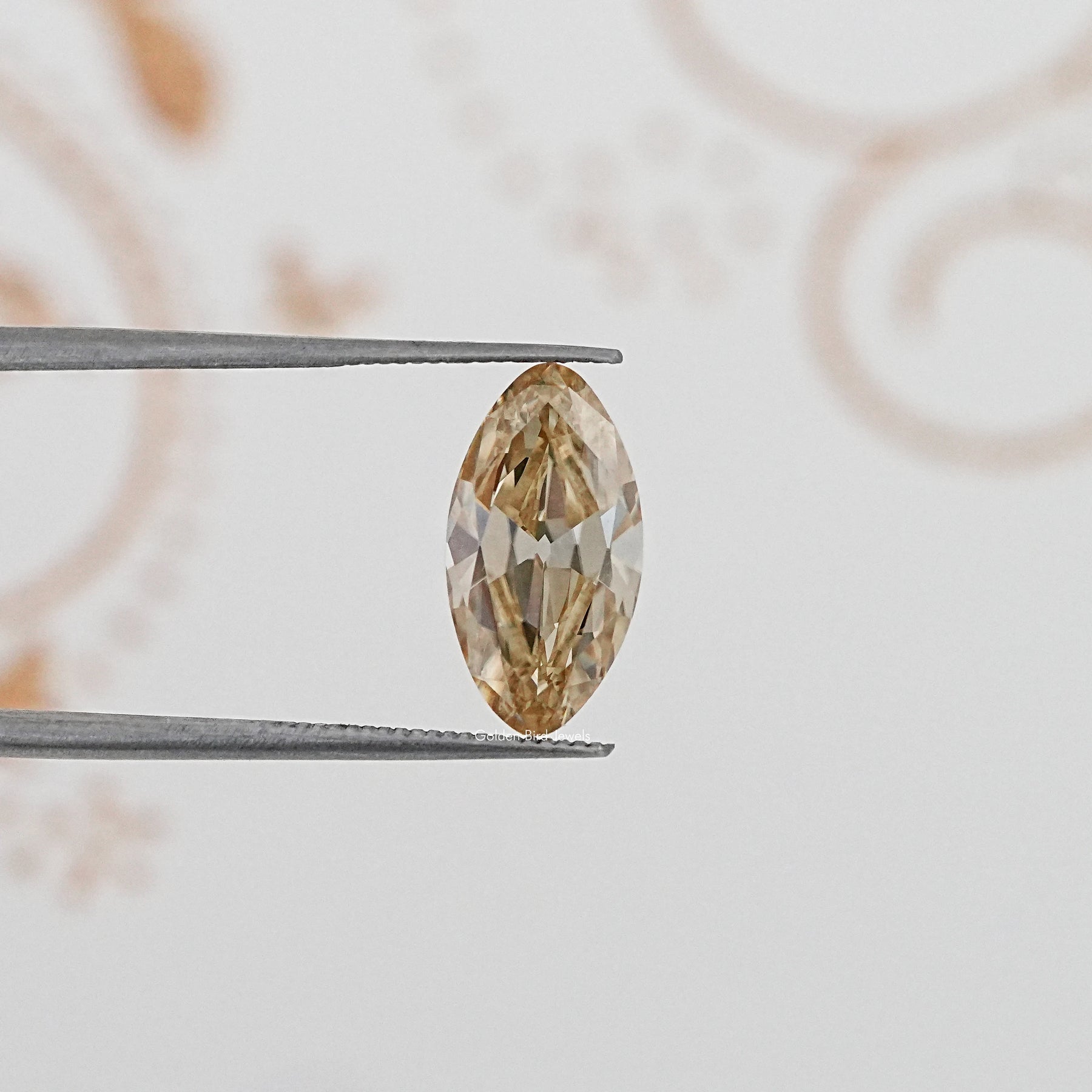 In Tweezer View Of Old Mine Moval Cut Loose Moissanite Stone